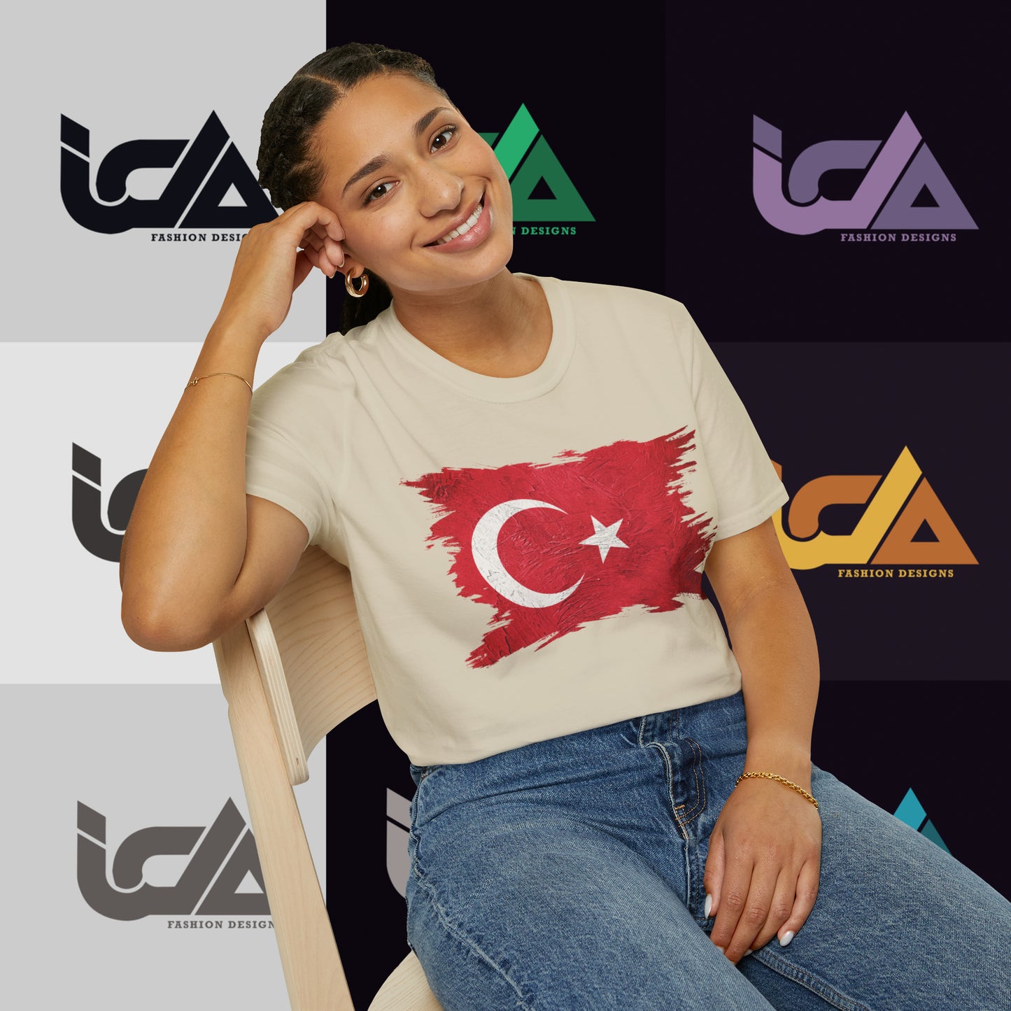 Flag of Turkey Painted Style - Unisex Tee