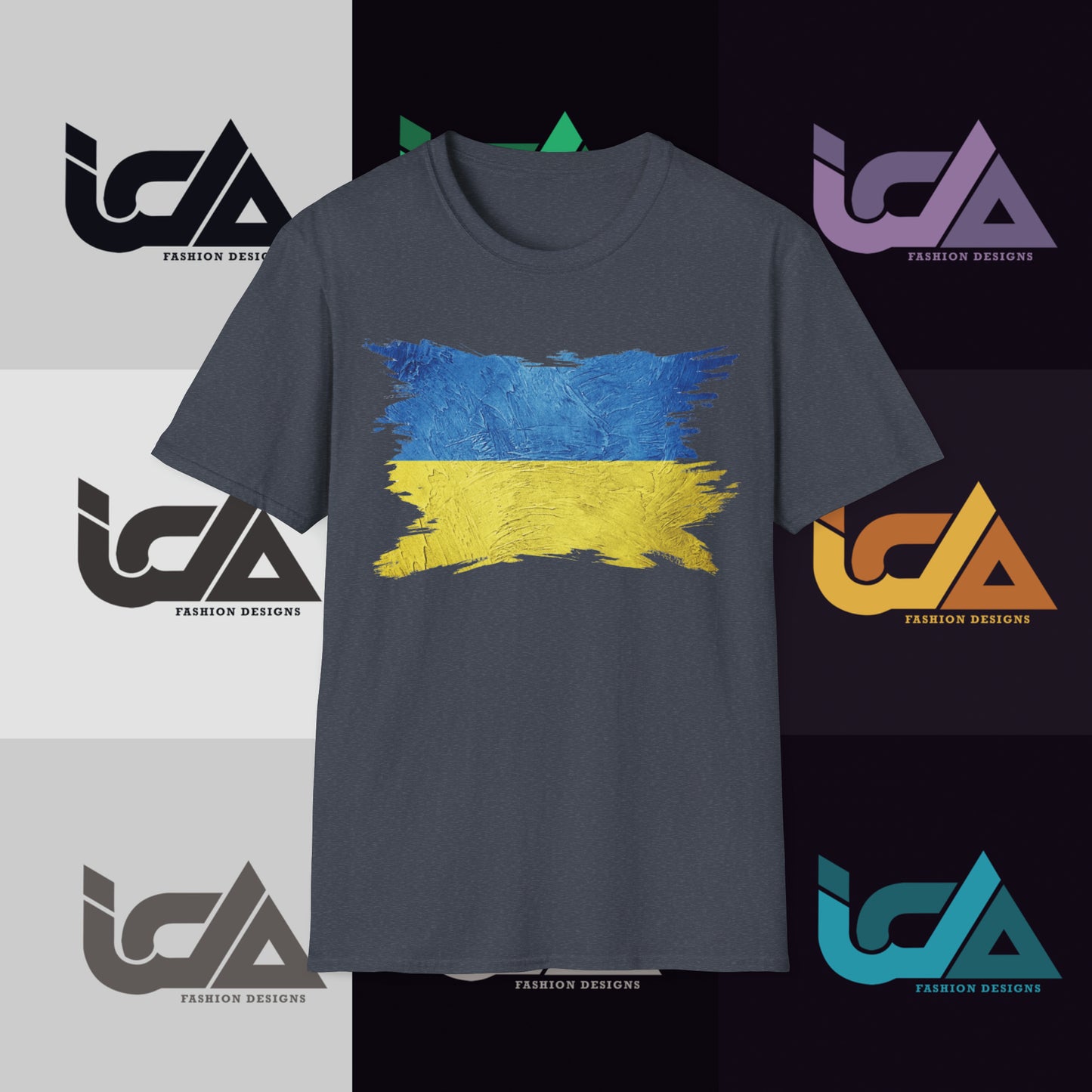 Flag of Ukraine Painted Style - Unisex Tee