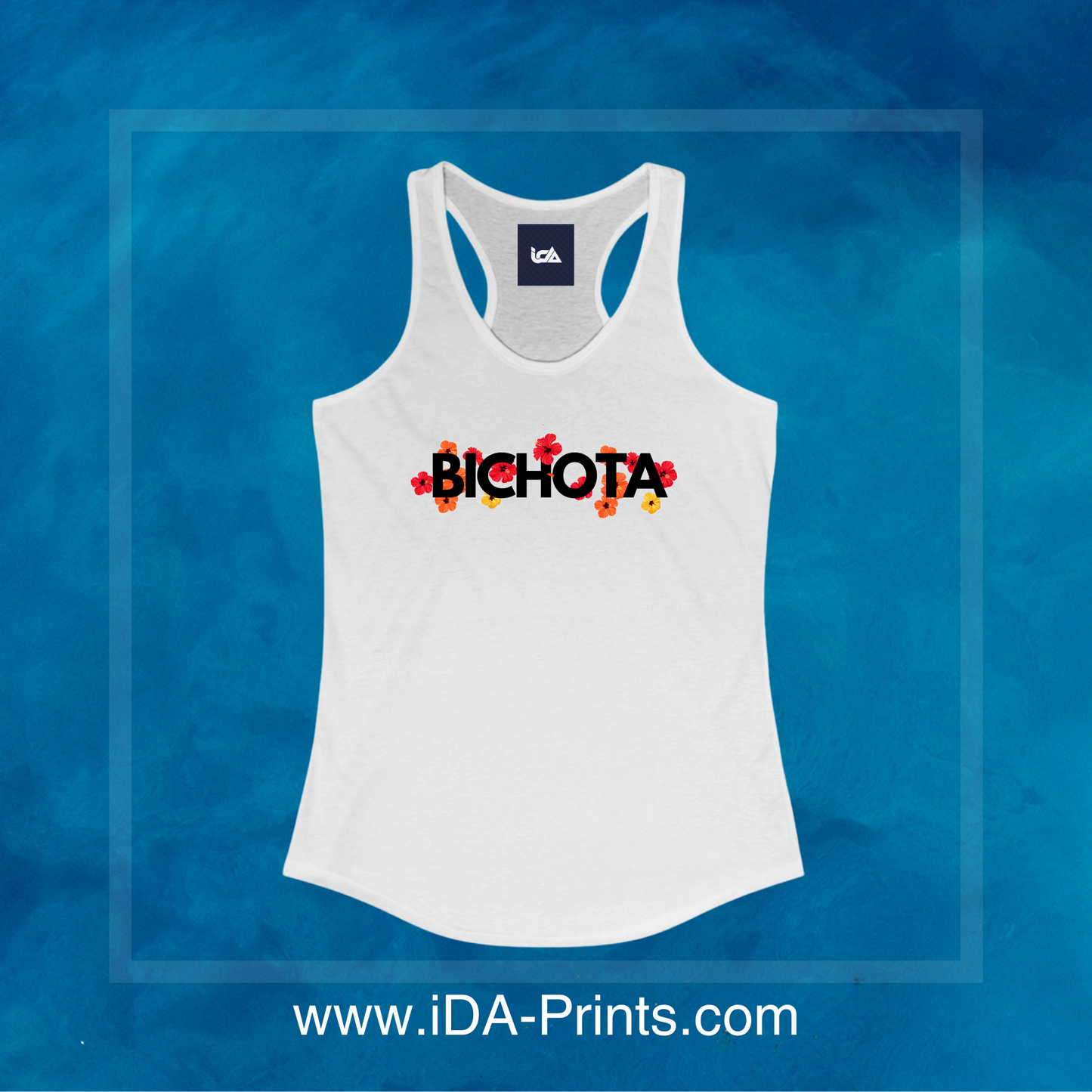Floral White Bitchota Tank Top