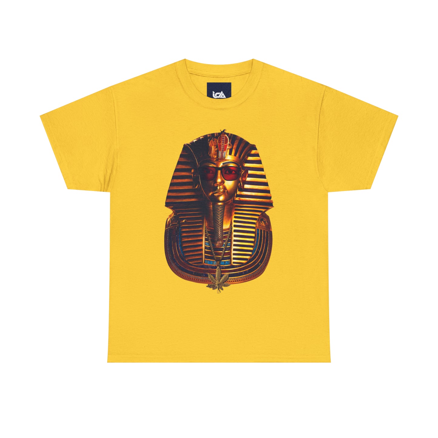 SNEER King Tut's Cannabis Gold Chain & Red Sunglasses - Unisex Tee