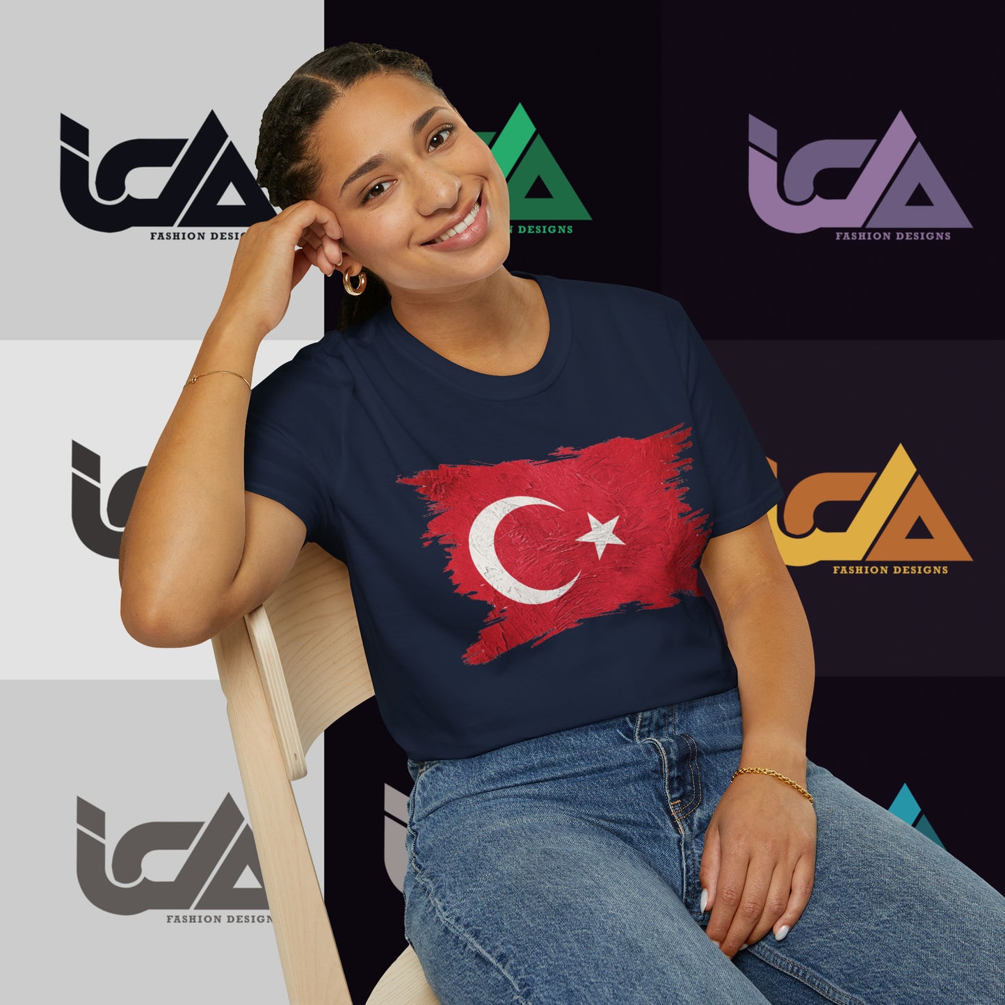 Flag of Turkey Painted Style - Unisex Tee