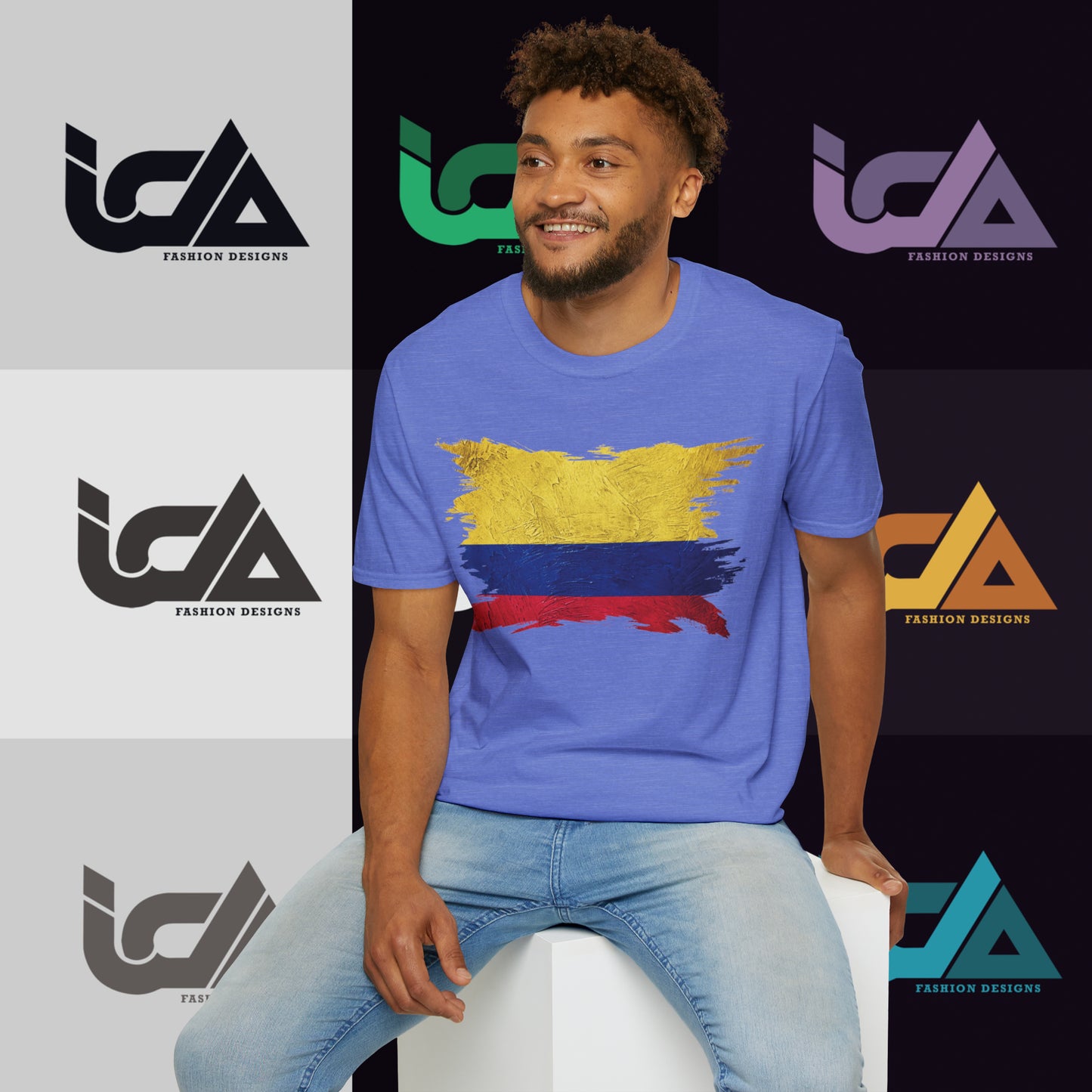 Flag of Colombia Painted Style - Unisex Tee