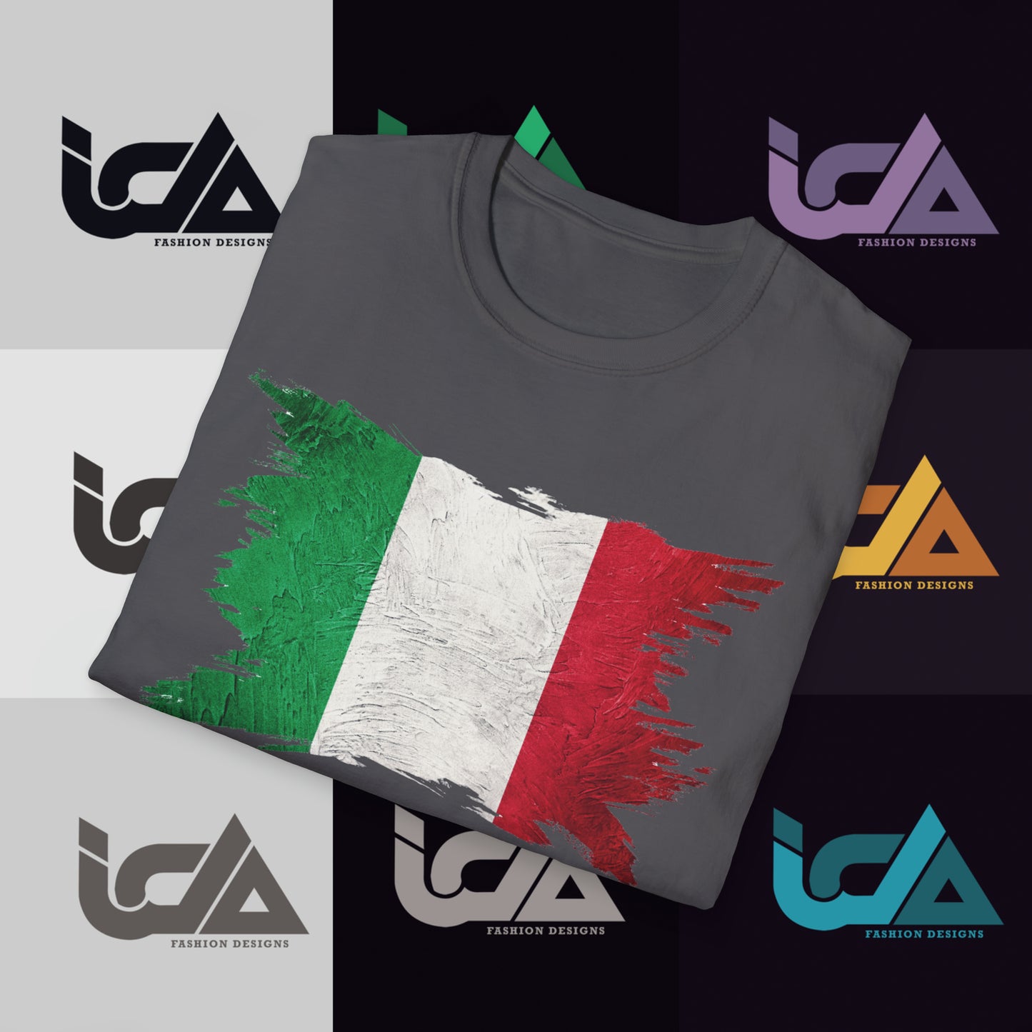 Flag of Italy Painted Style - Unisex Tee