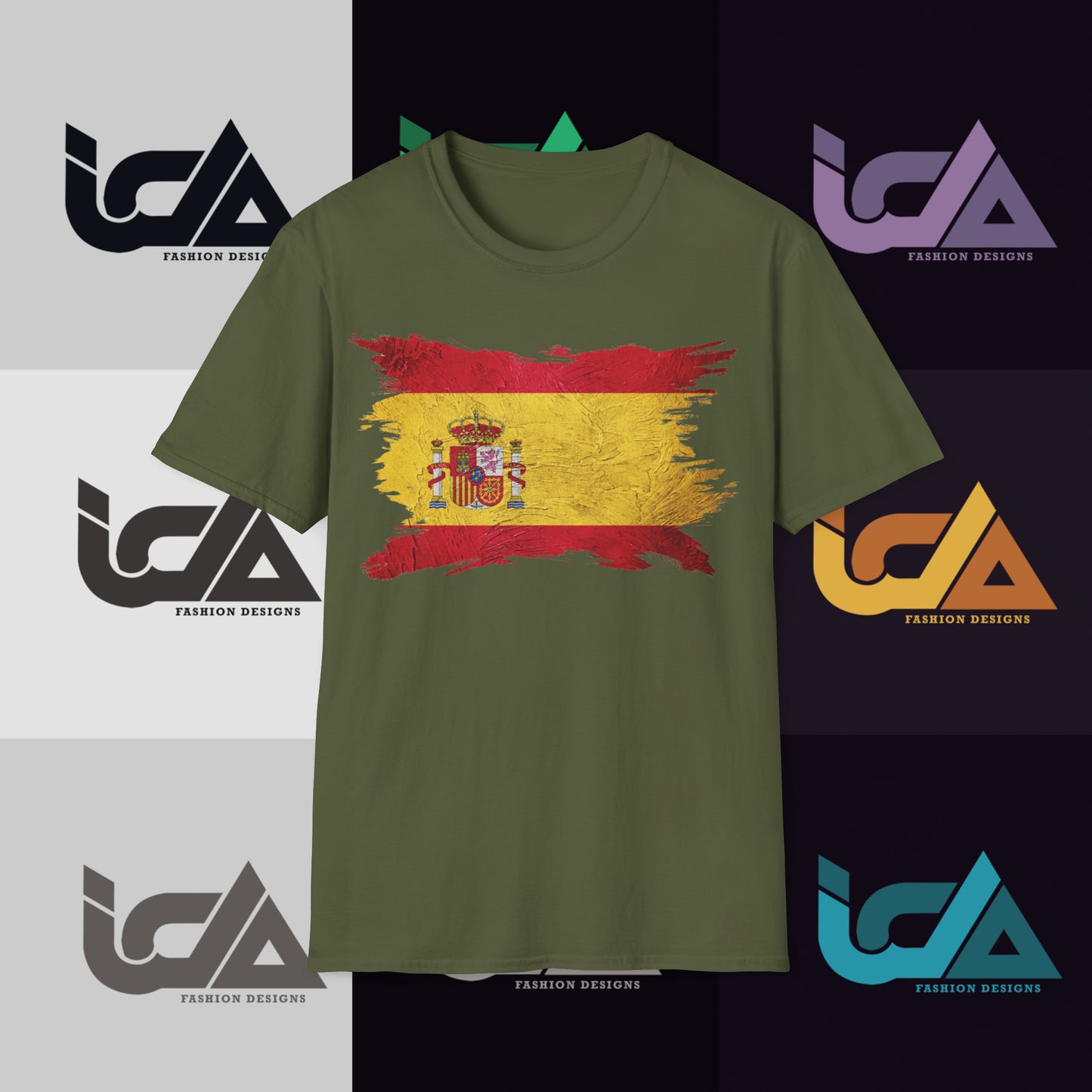 Flag of Spain Painted Style - Unisex Tee