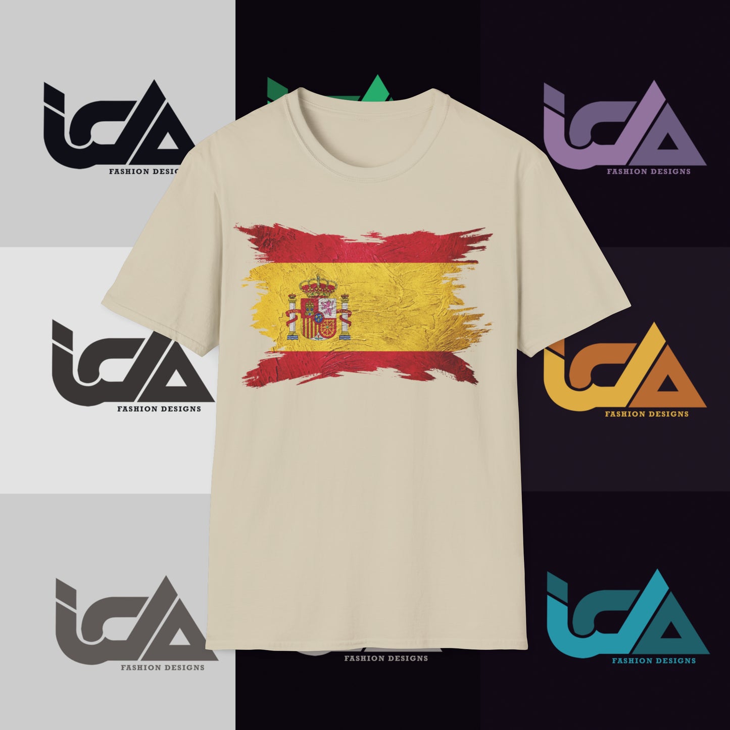 Flag of Spain Painted Style - Unisex Tee