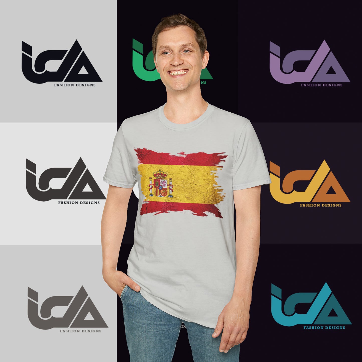 Flag of Spain Painted Style - Unisex Tee