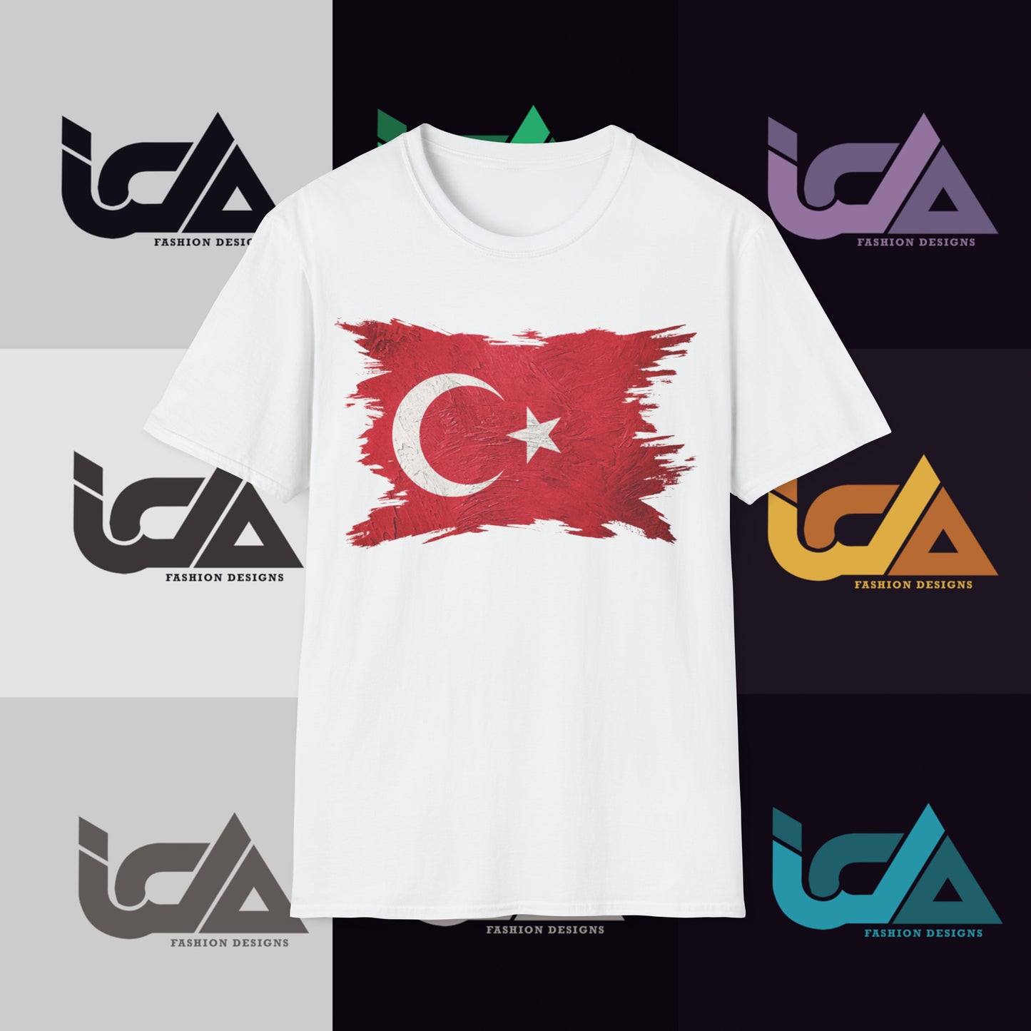 Flag of Turkey Painted Style - Unisex Tee