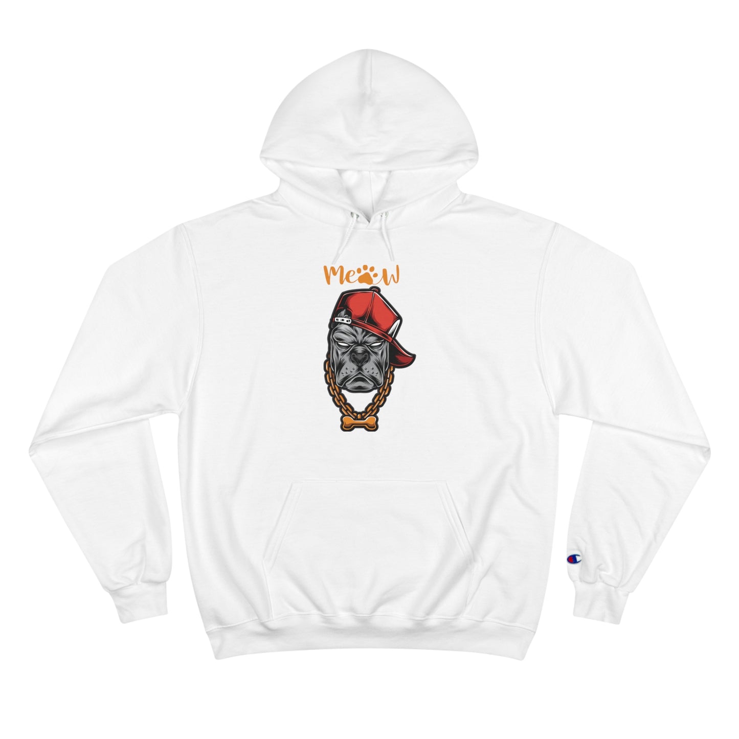 Funny MeAw Calligraphy Gangster Bulldog Champion Hoodie
