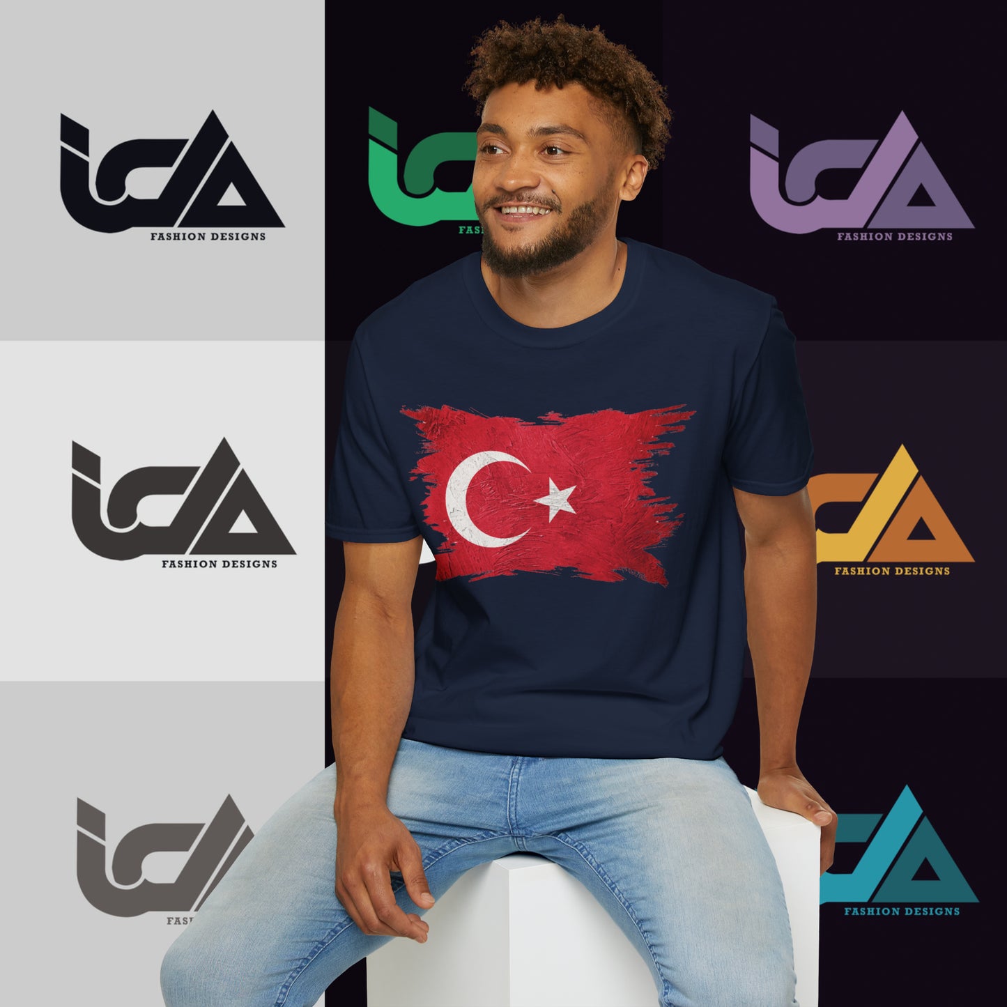Flag of Turkey Painted Style - Unisex Tee