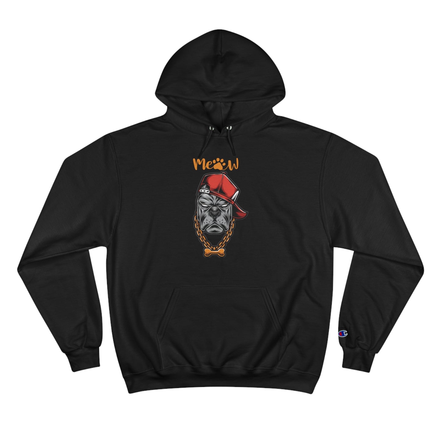 Funny MeAw Calligraphy Gangster Bulldog Champion Hoodie
