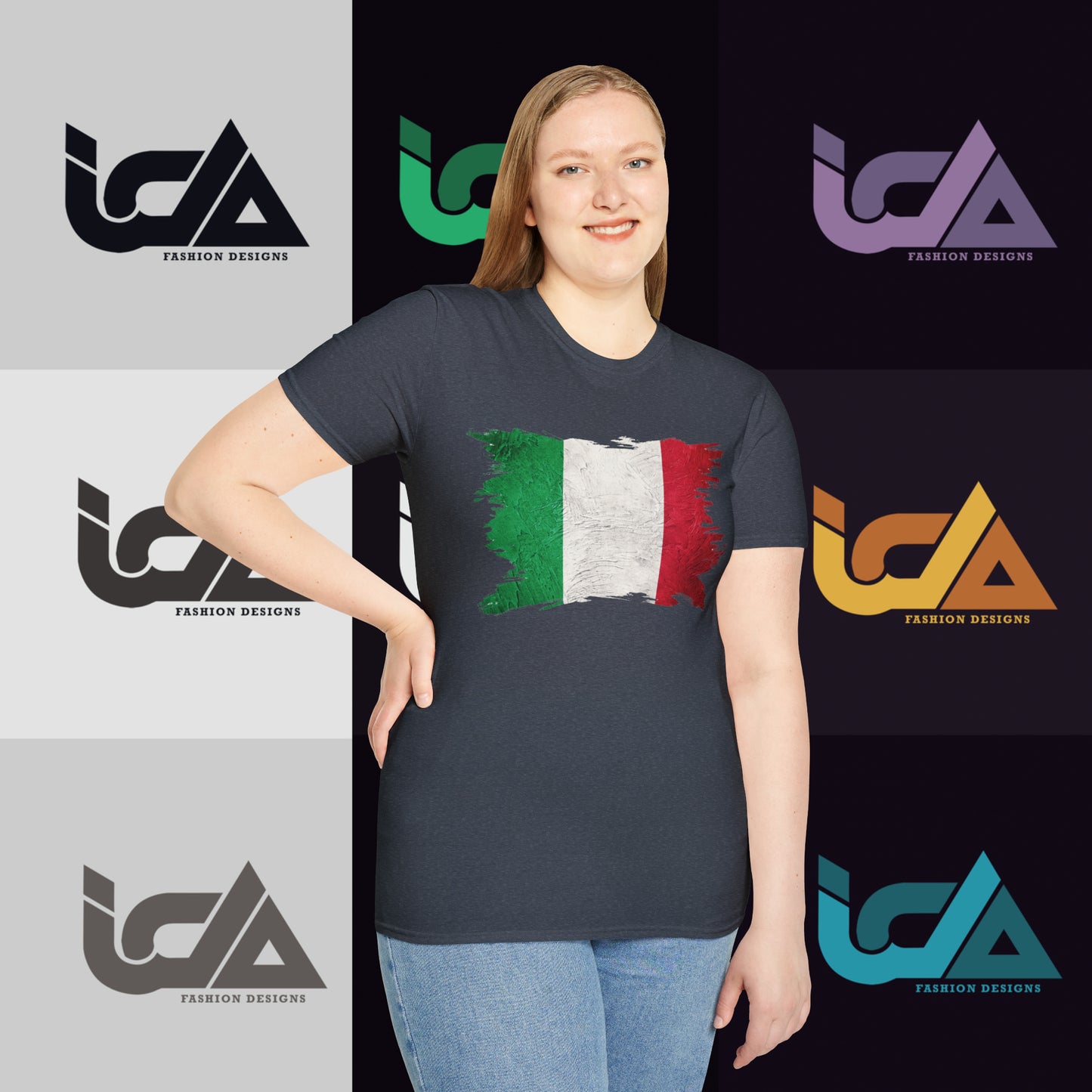 Flag of Italy Painted Style - Unisex Tee