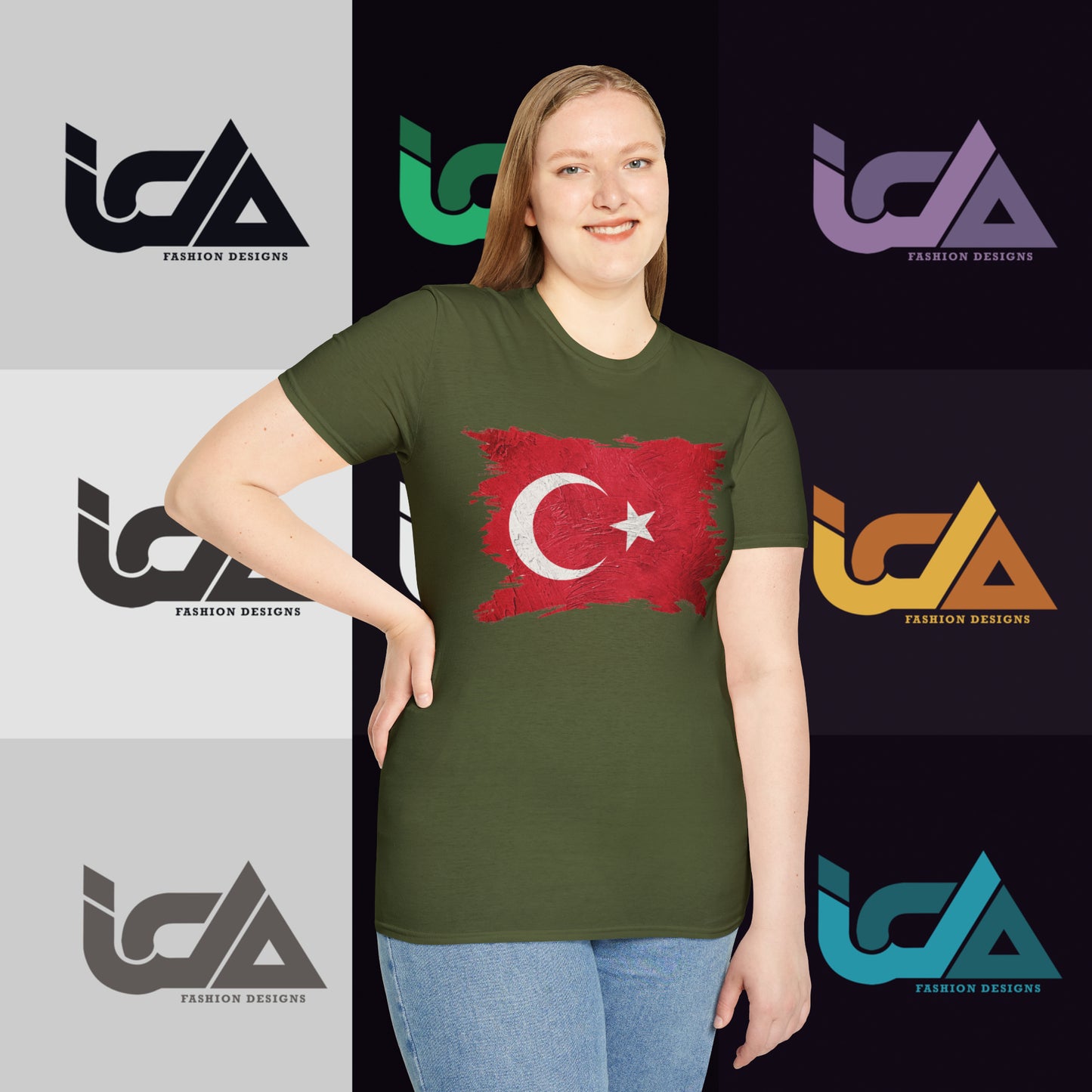 Flag of Turkey Painted Style - Unisex Tee