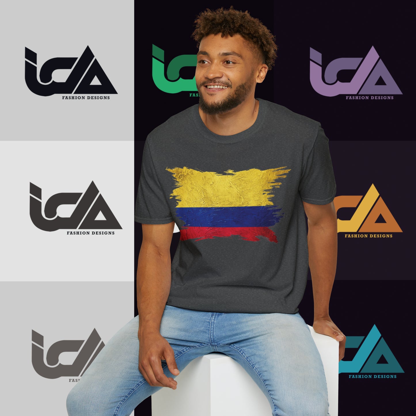 Flag of Colombia Painted Style - Unisex Tee
