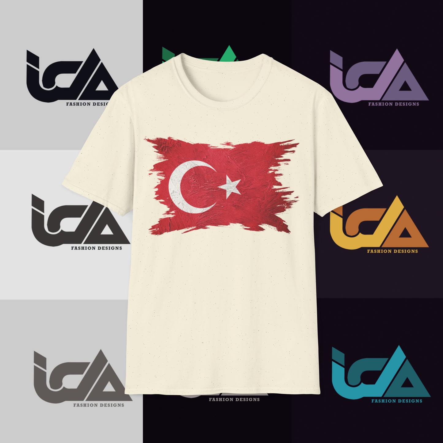 Flag of Turkey Painted Style - Unisex Tee