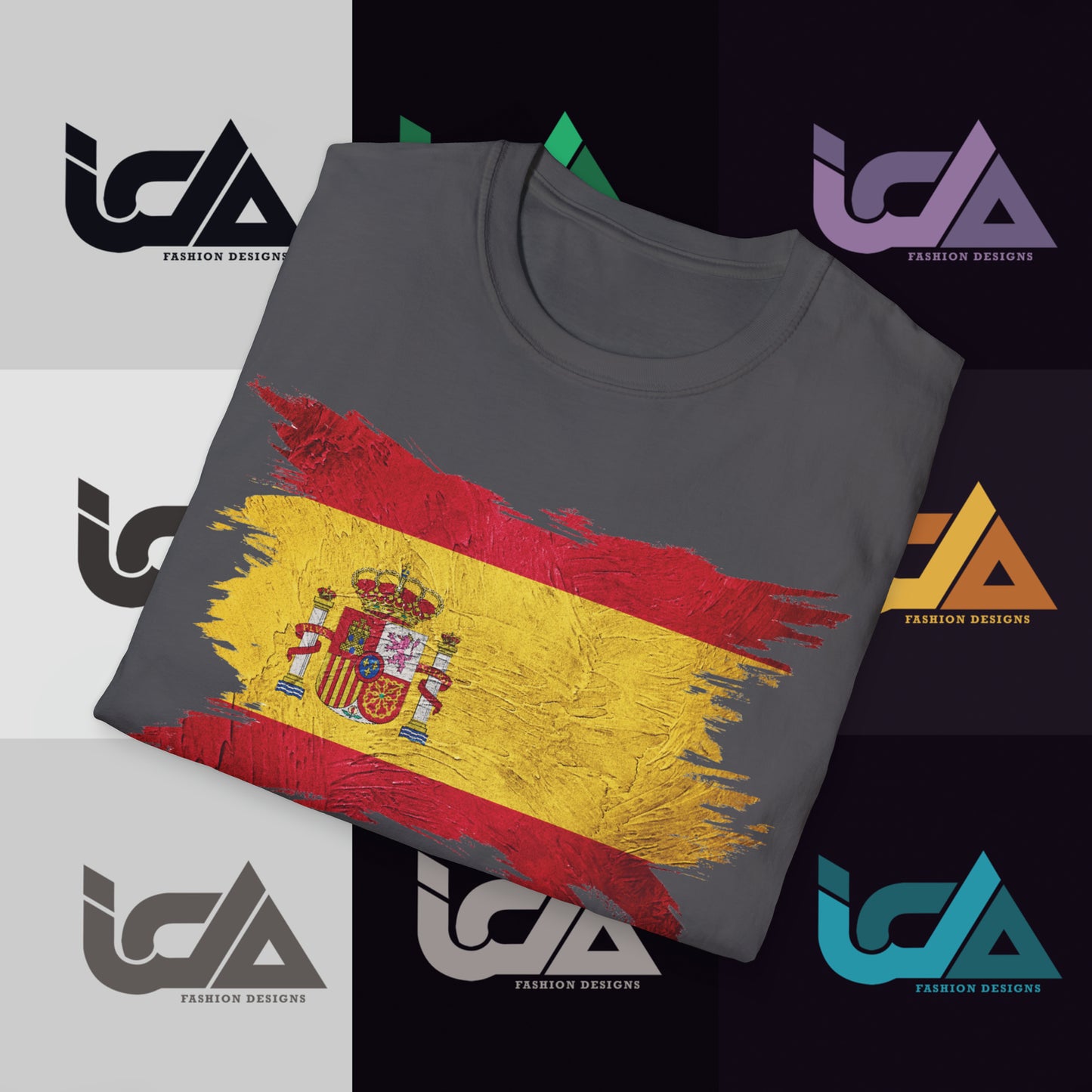 Flag of Spain Painted Style - Unisex Tee