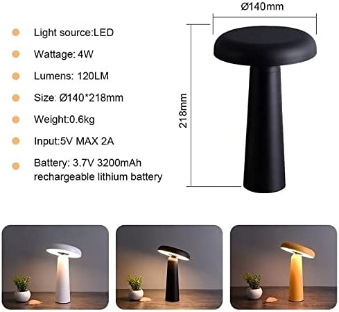 Mushroom Touch Control Portable Table Lamp - Modern, Dimmable, & Convenient