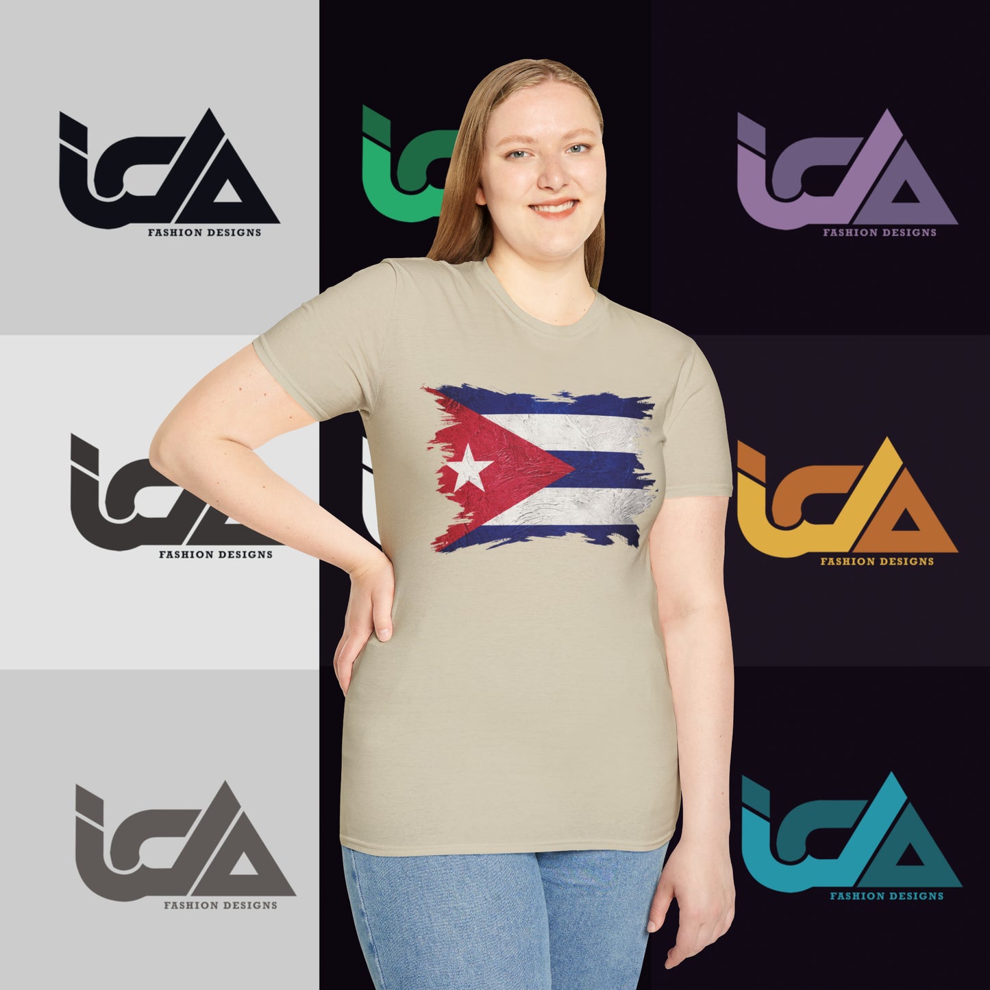 Flag of Cuba Painted Style - Unisex Tee