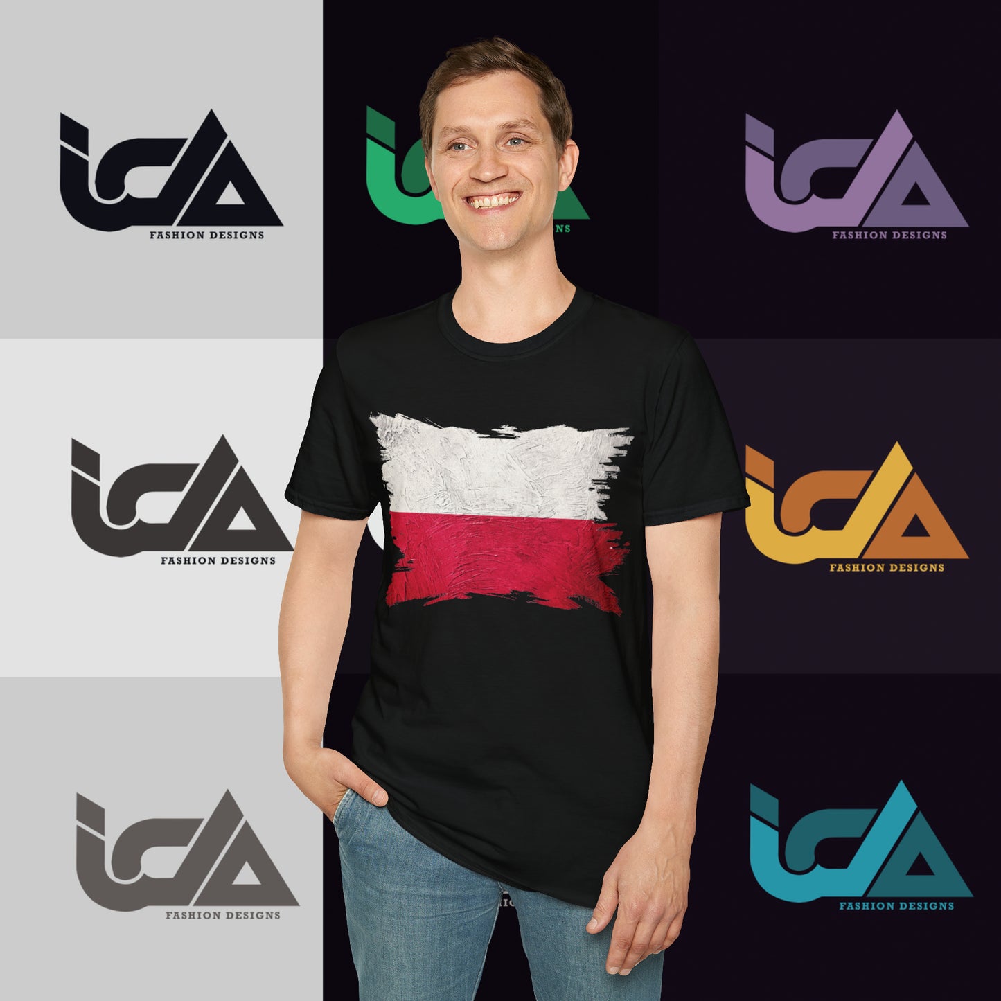 Flag of Poland Painted Style - Unisex Tee