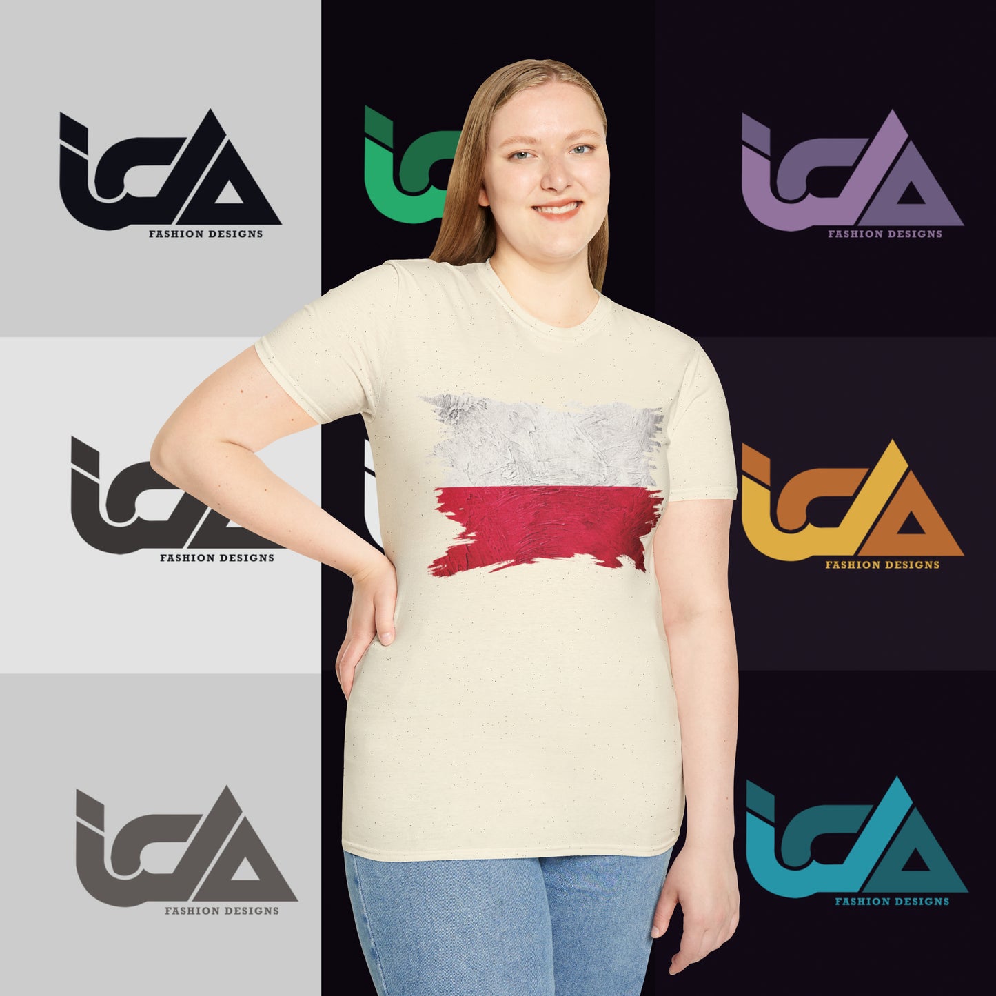 Flag of Poland Painted Style - Unisex Tee