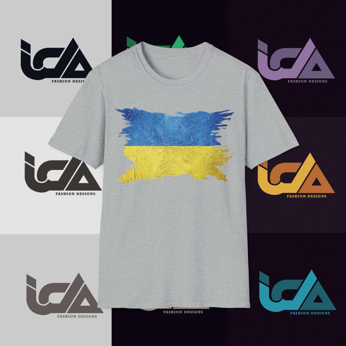 Flag of Ukraine Painted Style - Unisex Tee