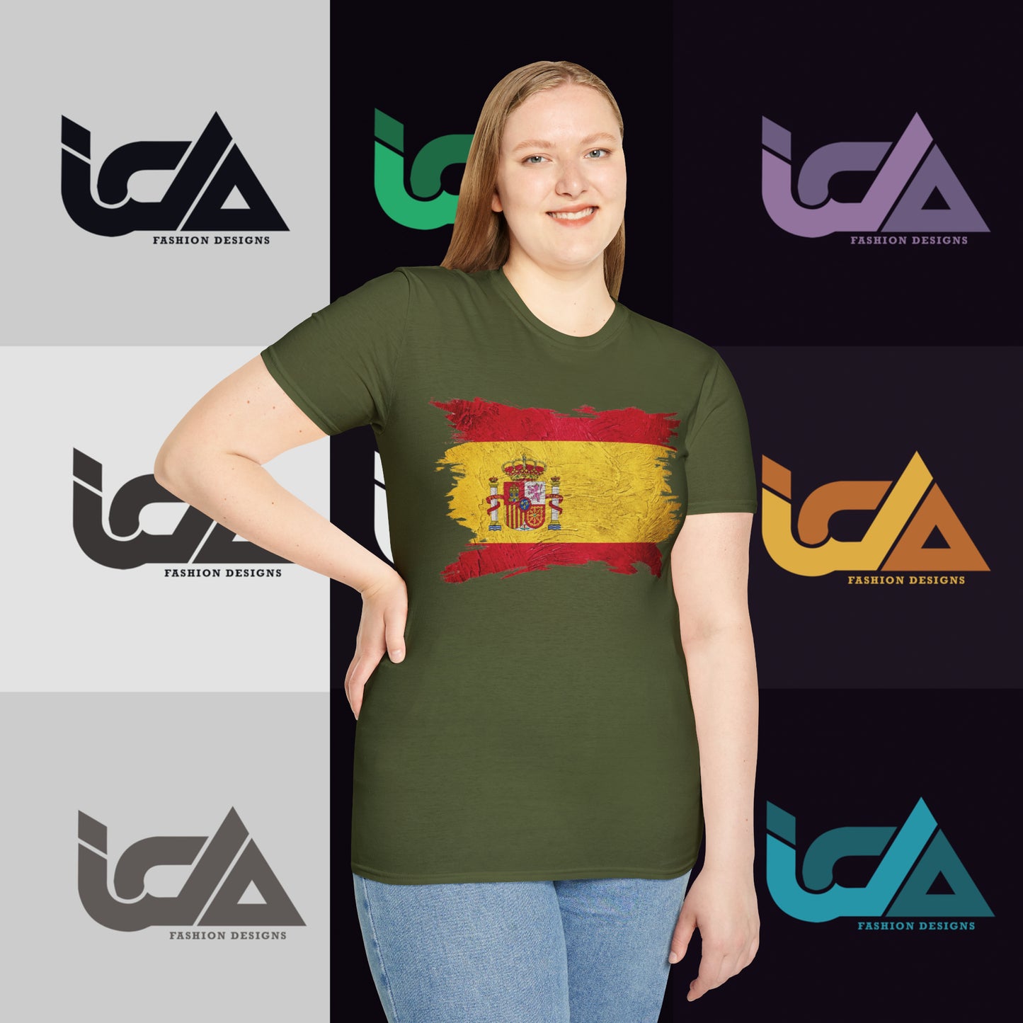 Flag of Spain Painted Style - Unisex Tee