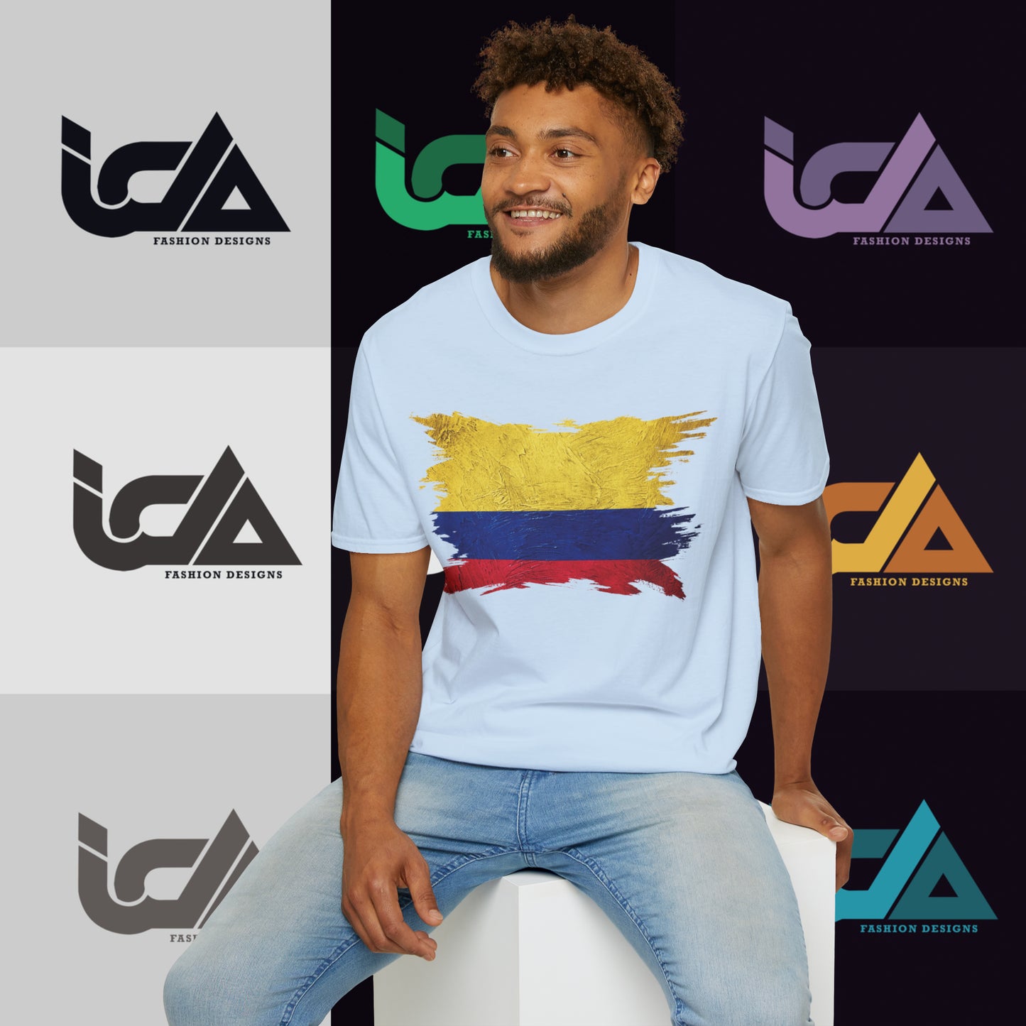 Flag of Colombia Painted Style - Unisex Tee