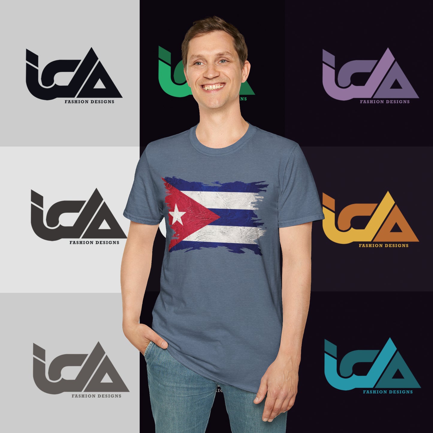 Flag of Cuba Painted Style - Unisex Tee