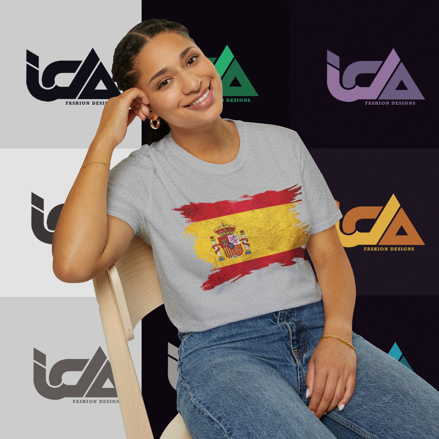 Flag of Spain Painted Style - Unisex Tee