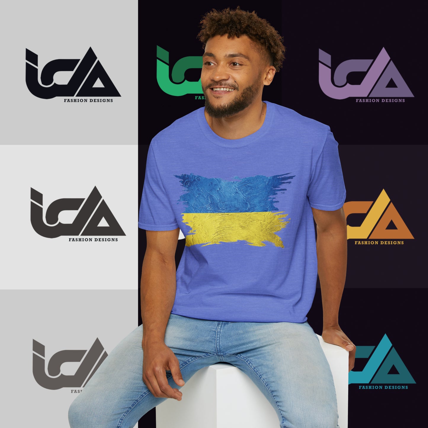 Flag of Ukraine Painted Style - Unisex Tee