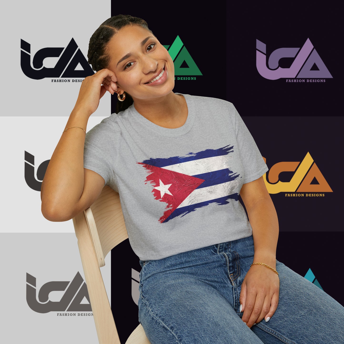 Flag of Cuba Painted Style - Unisex Tee