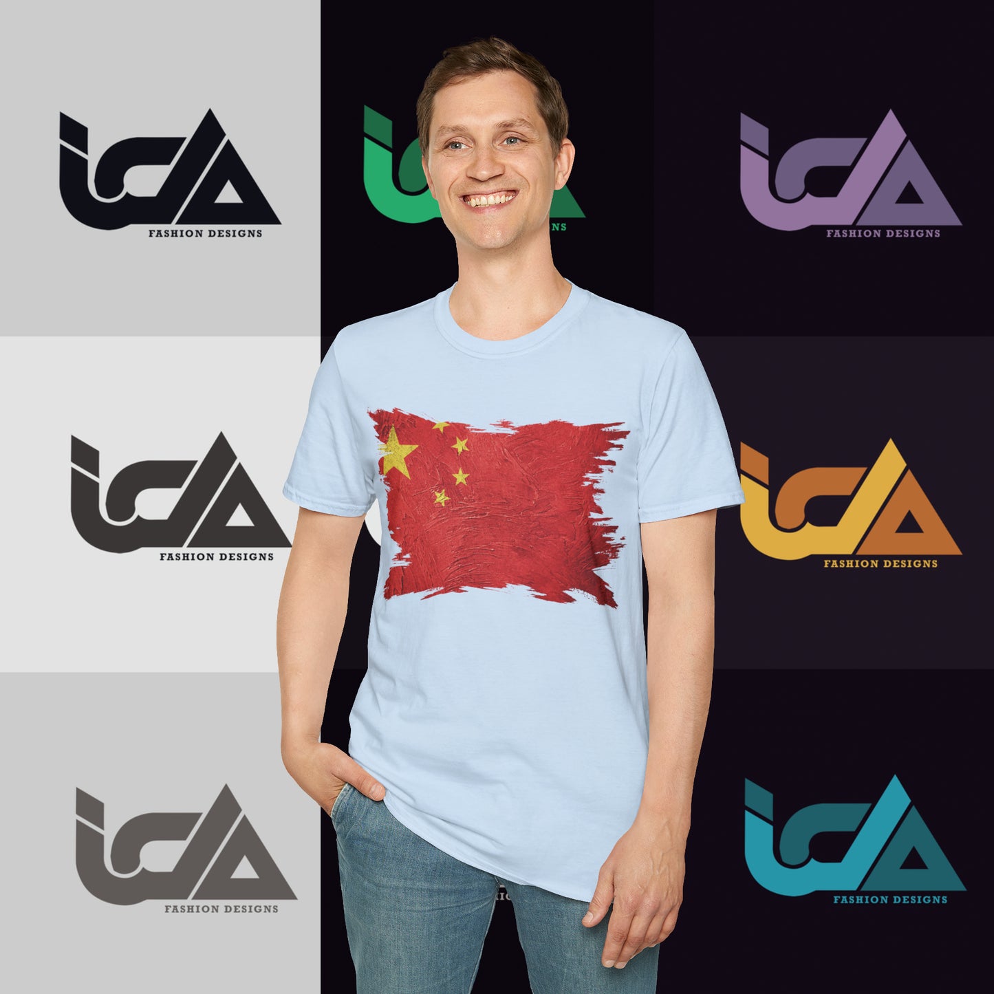 Flag of China Painted Style - Unisex Tee