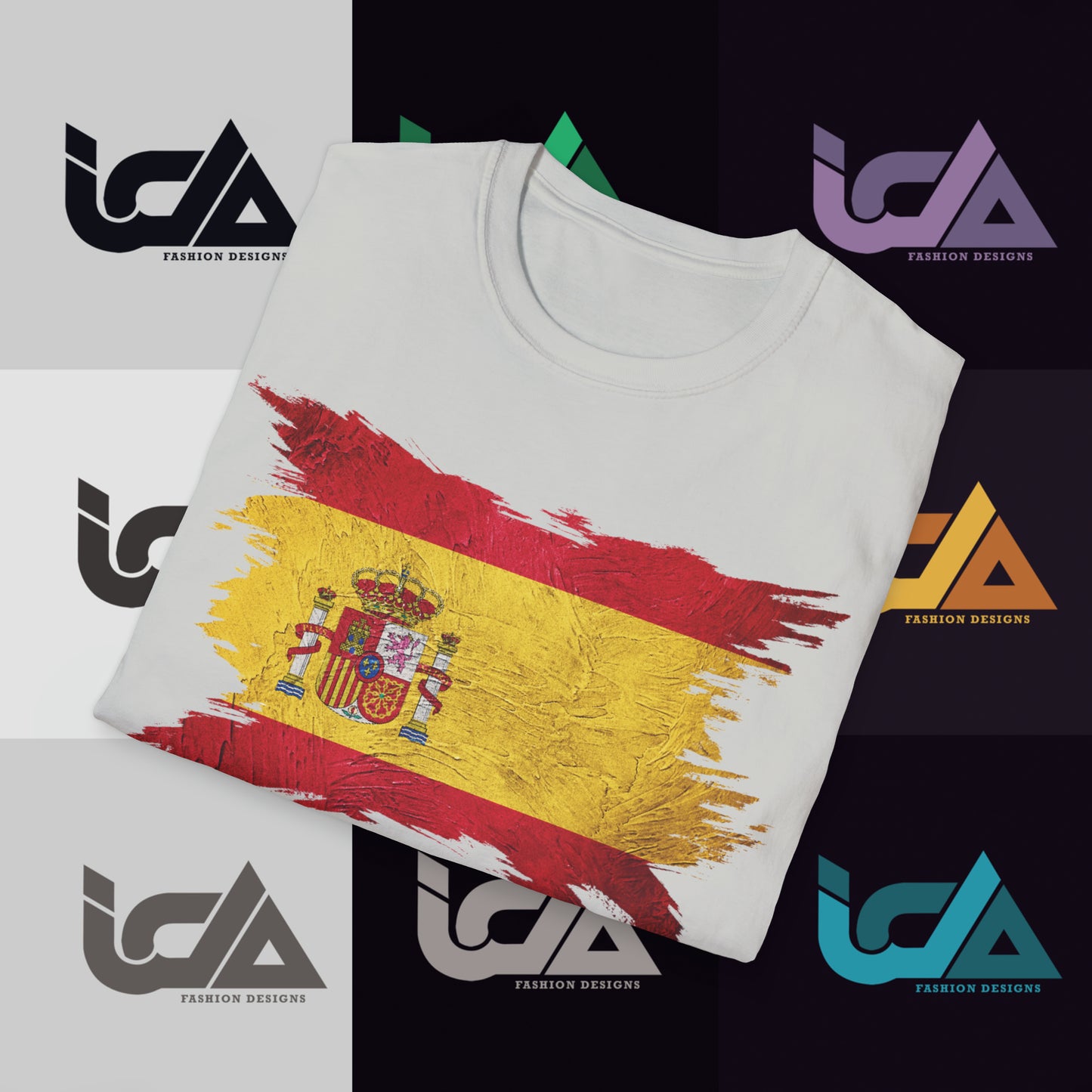 Flag of Spain Painted Style - Unisex Tee