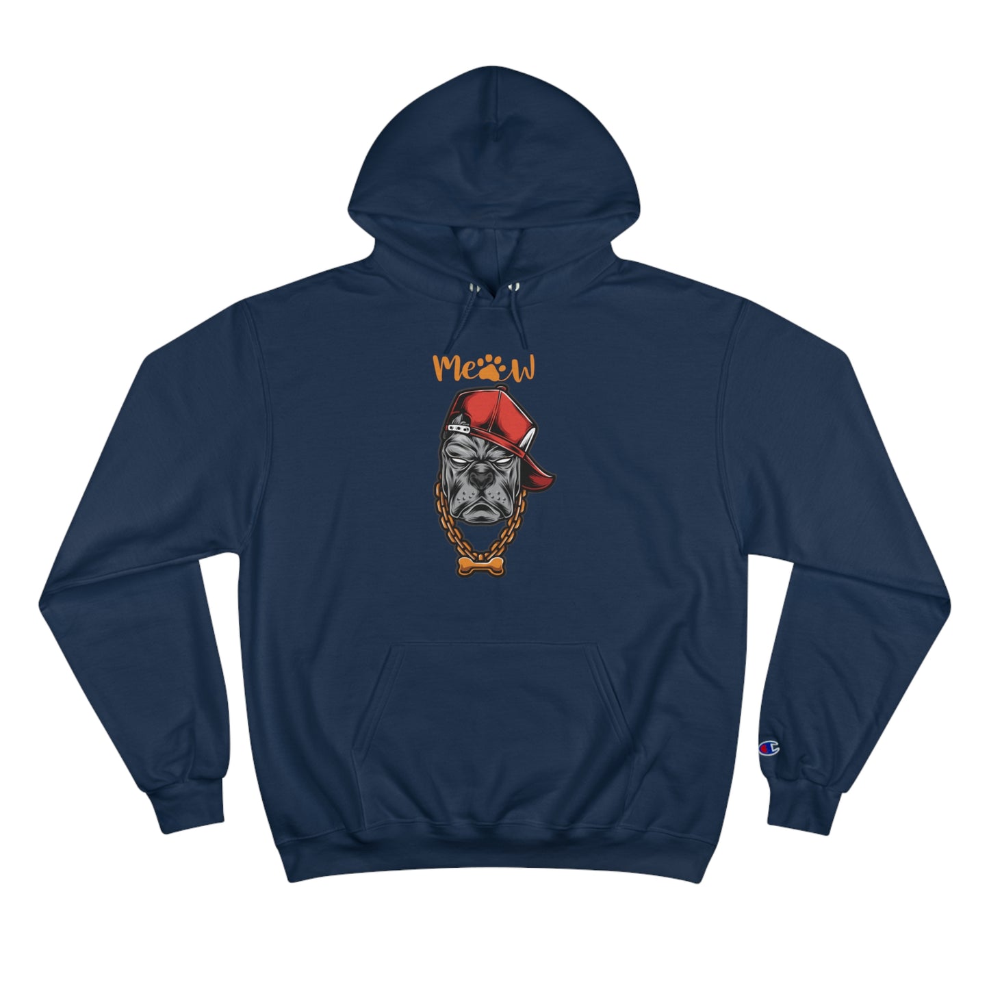 Funny MeAw Calligraphy Gangster Bulldog Champion Hoodie