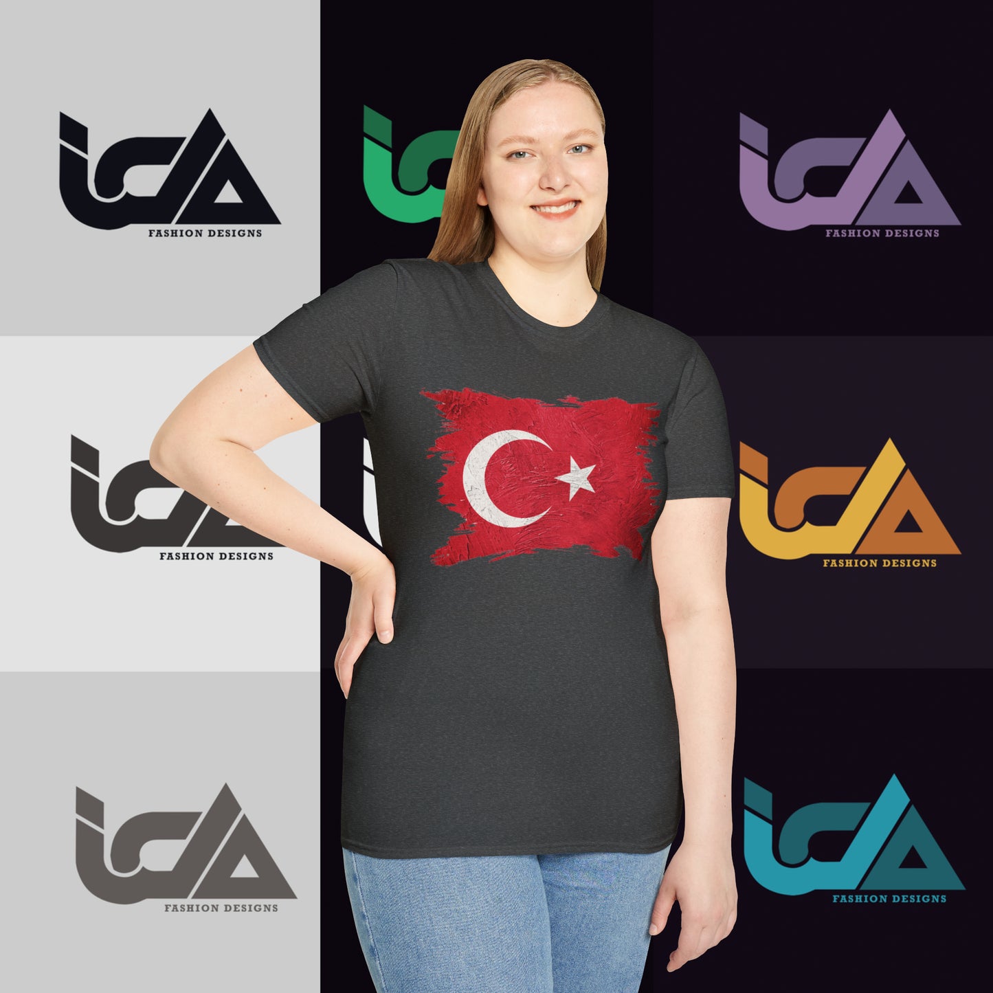 Flag of Turkey Painted Style - Unisex Tee
