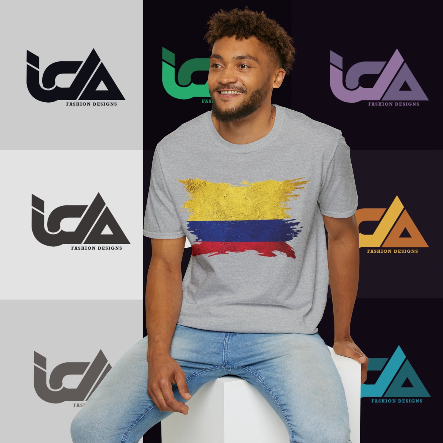 Flag of Colombia Painted Style - Unisex Tee