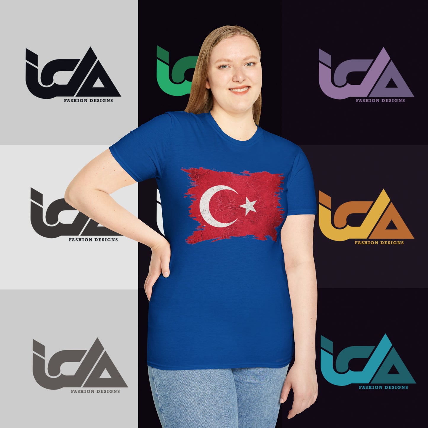Flag of Turkey Painted Style - Unisex Tee