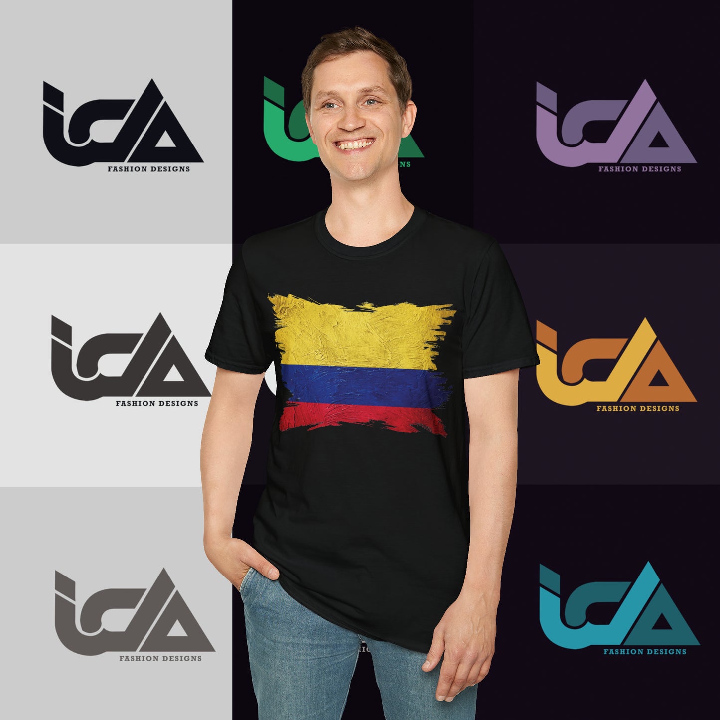 Flag of Colombia Painted Style - Unisex Tee