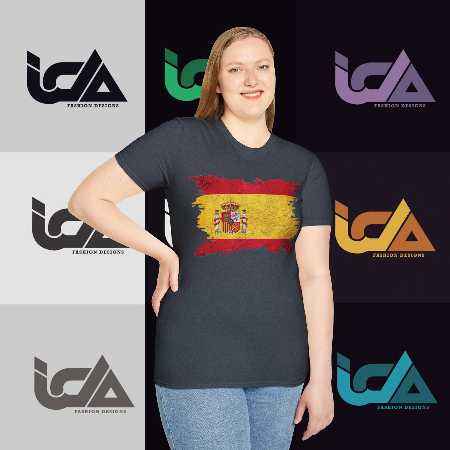 Flag of Spain Painted Style - Unisex Tee