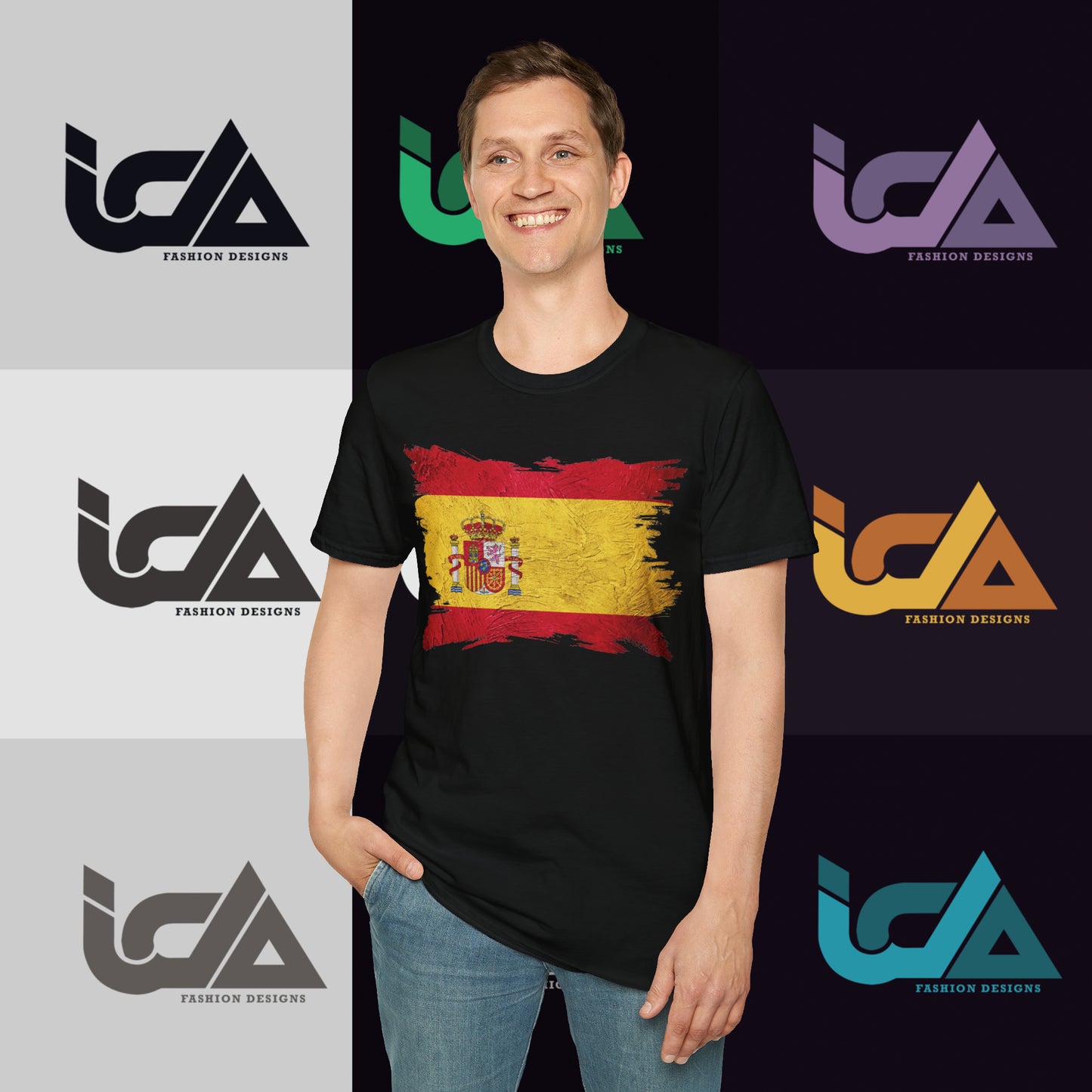 Flag of Spain Painted Style - Unisex Tee