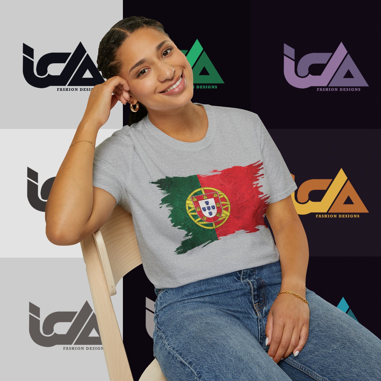 Flag of Portugal Painted Style - Unisex Tee