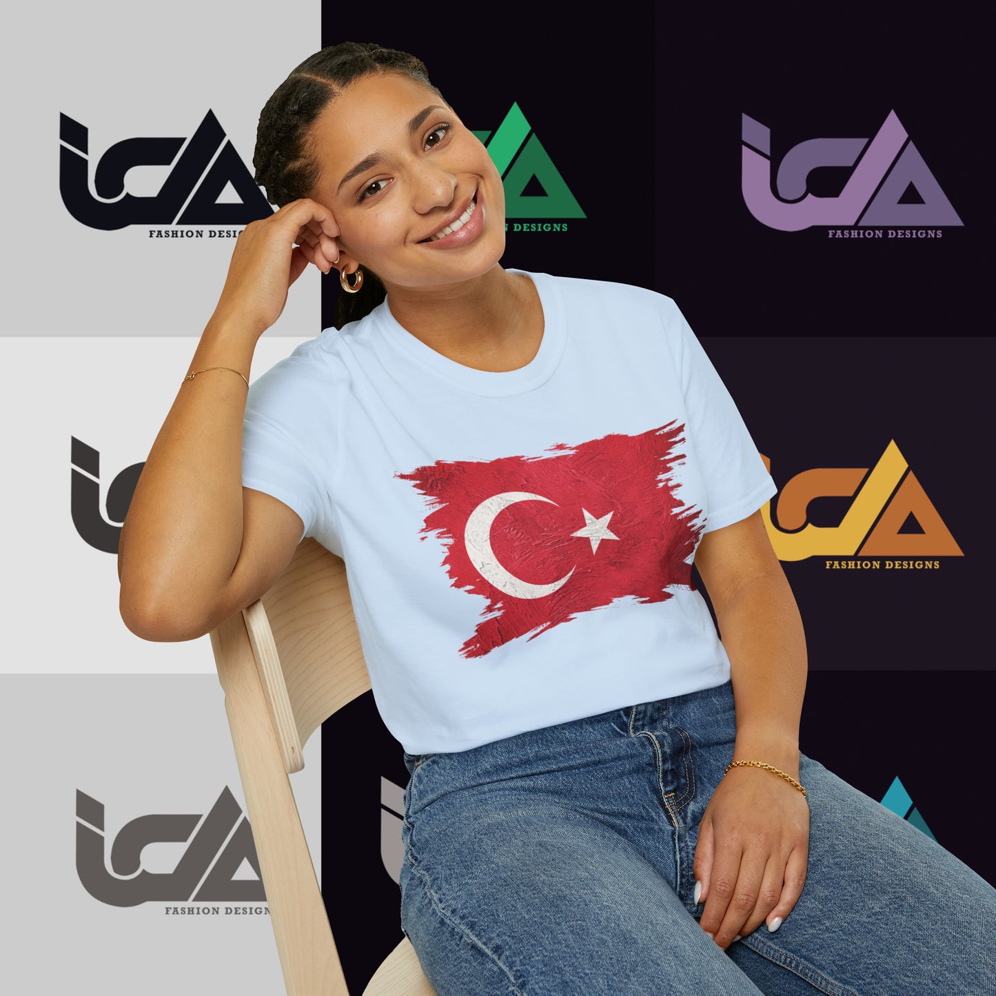 Flag of Turkey Painted Style - Unisex Tee