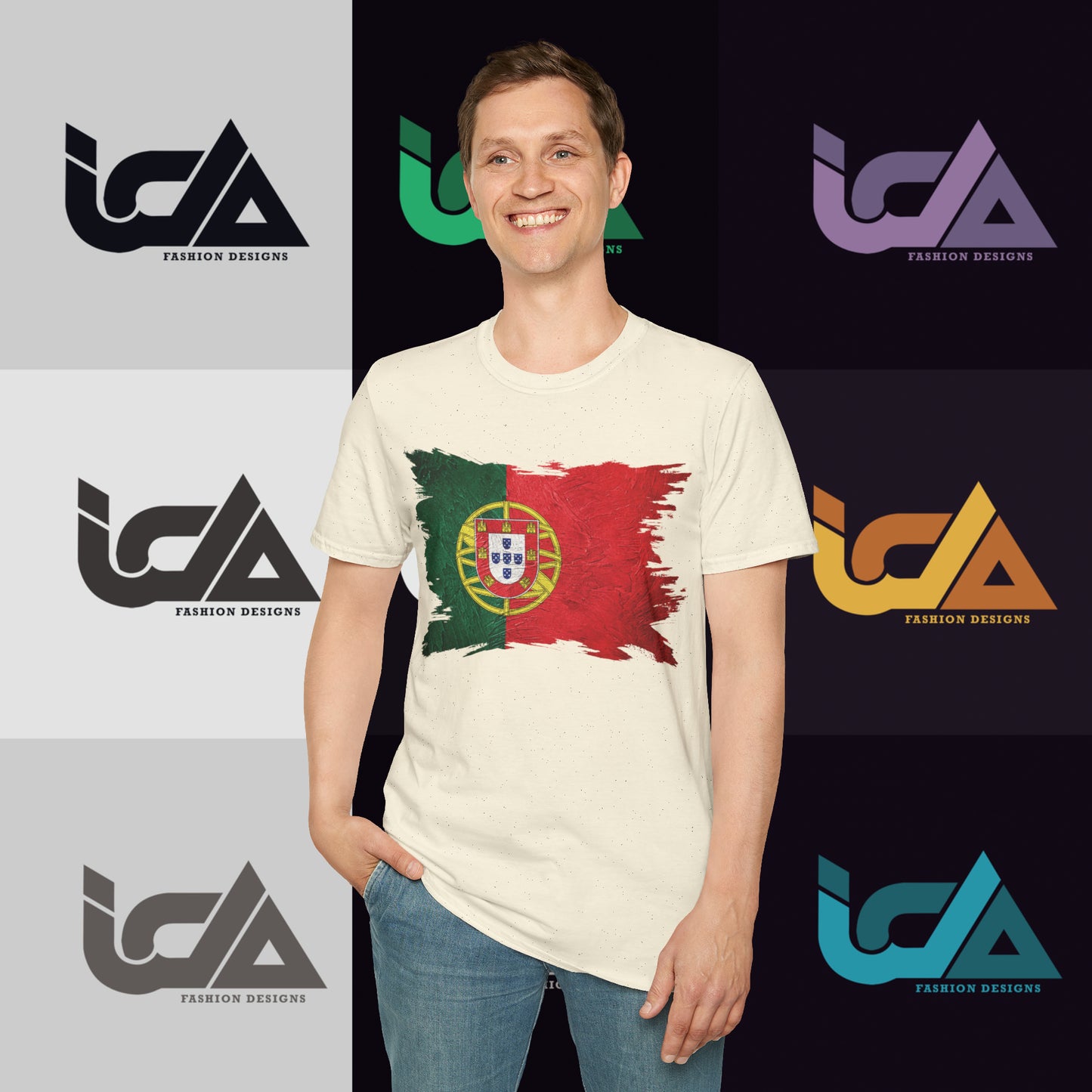 Flag of Portugal Painted Style - Unisex Tee