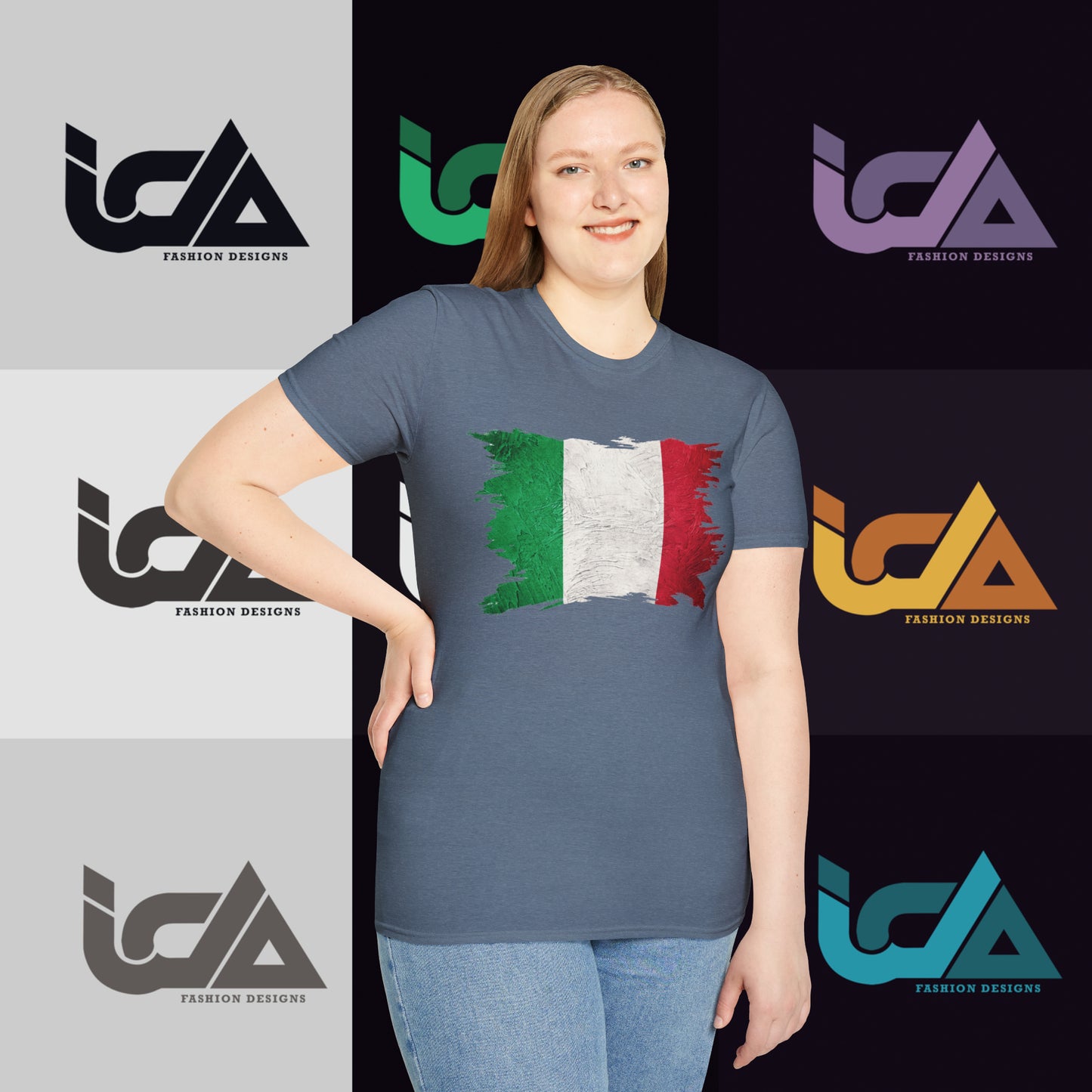 Flag of Italy Painted Style - Unisex Tee