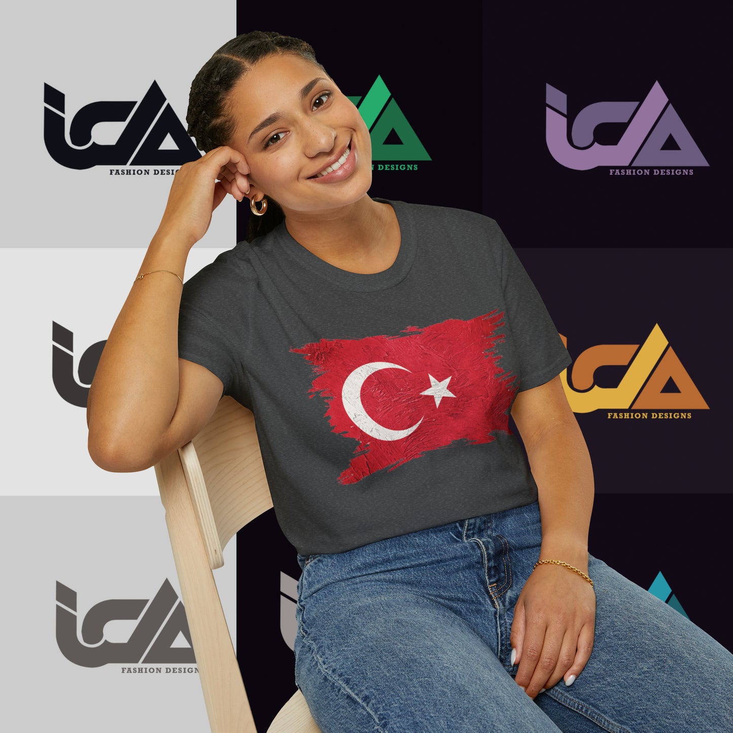 Flag of Turkey Painted Style - Unisex Tee