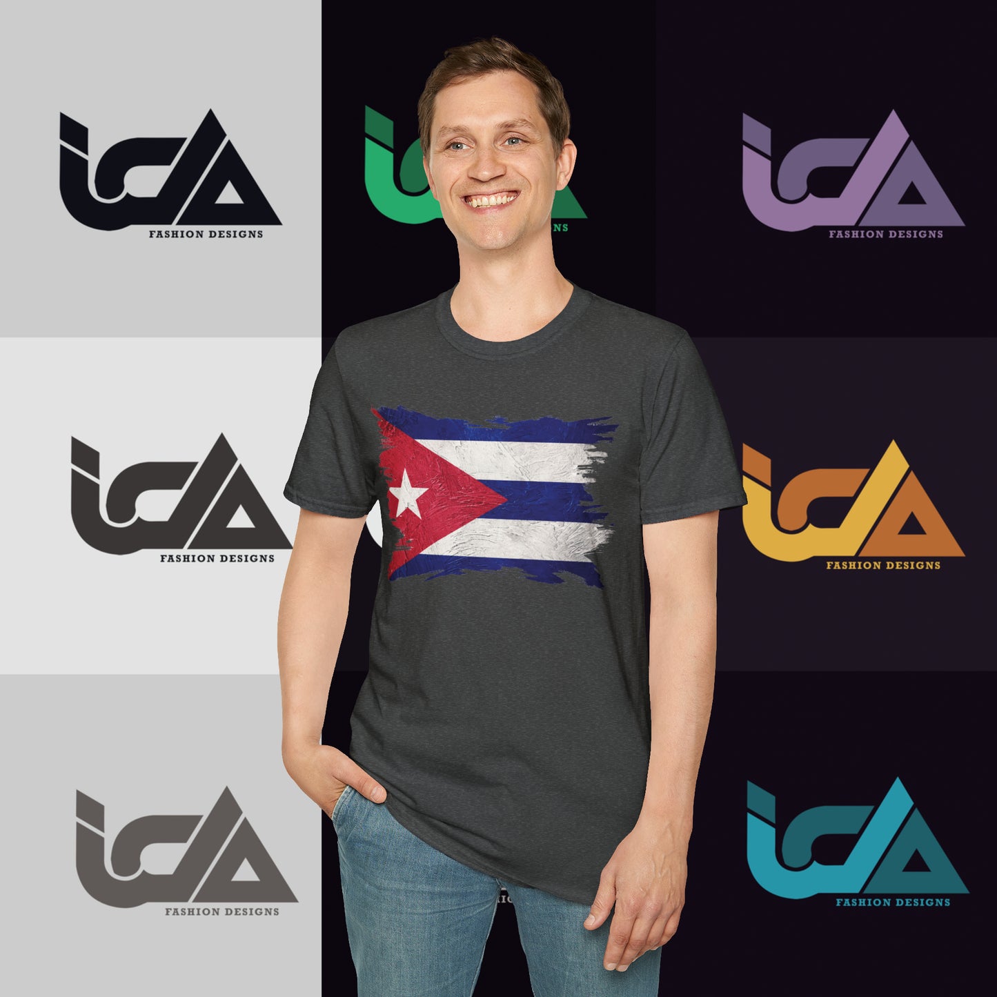 Flag of Cuba Painted Style - Unisex Tee