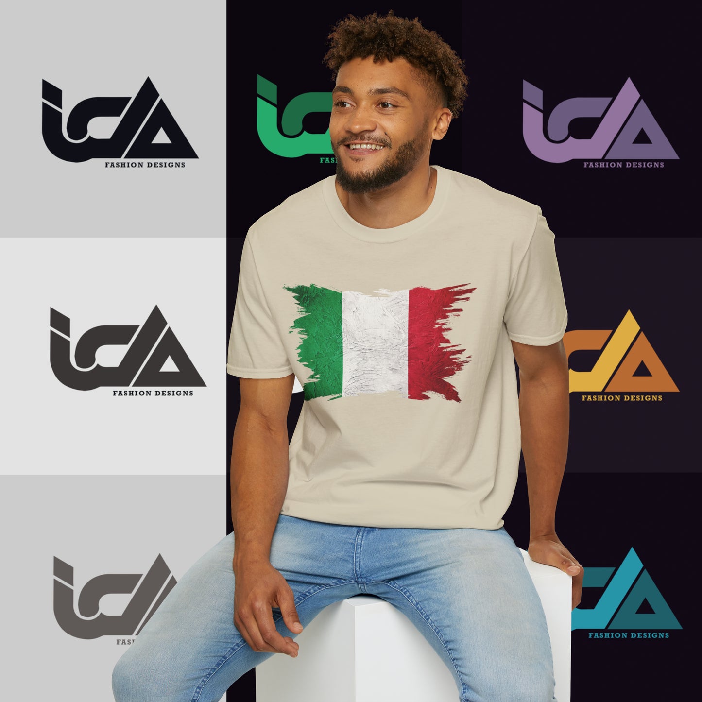 Flag of Italy Painted Style - Unisex Tee