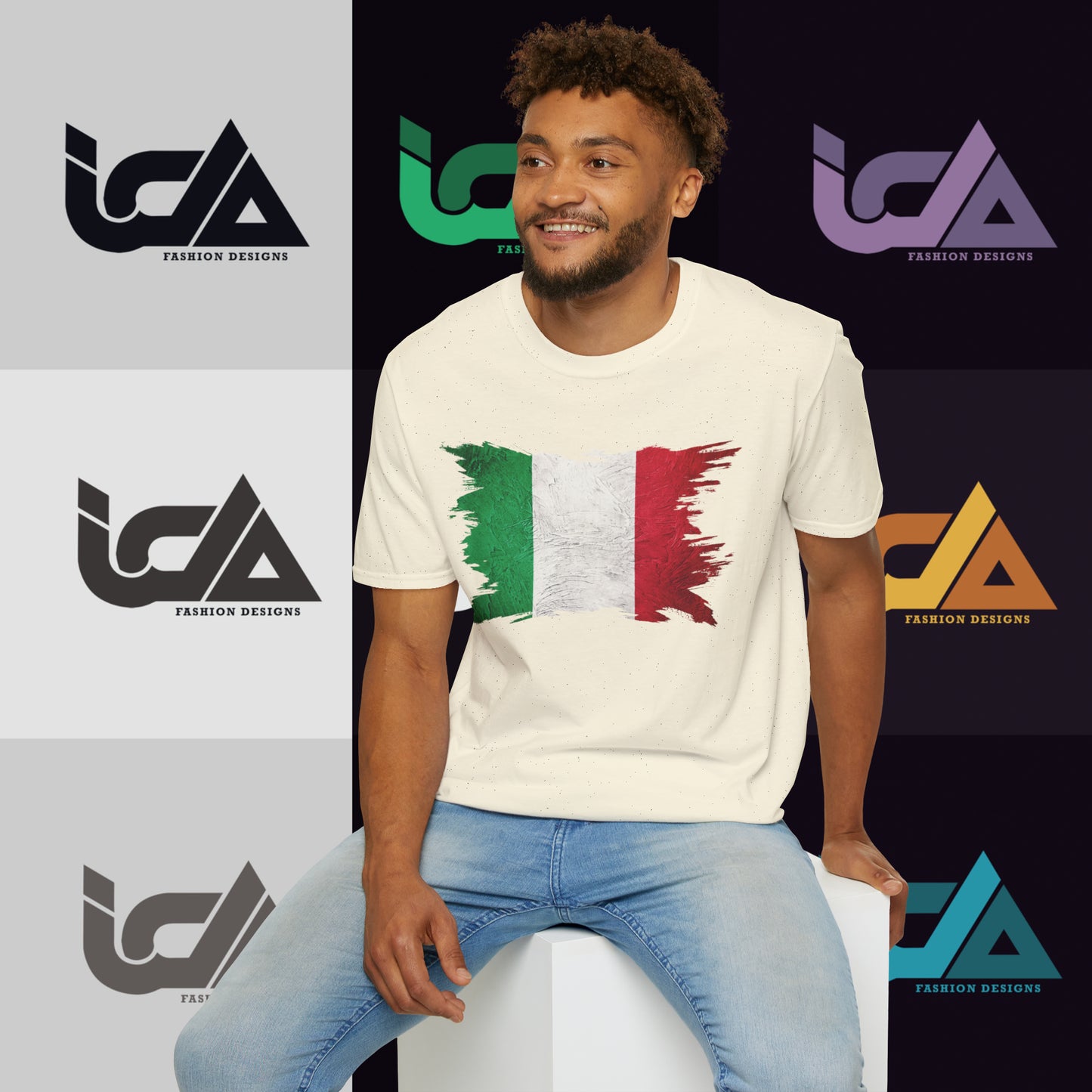 Flag of Italy Painted Style - Unisex Tee