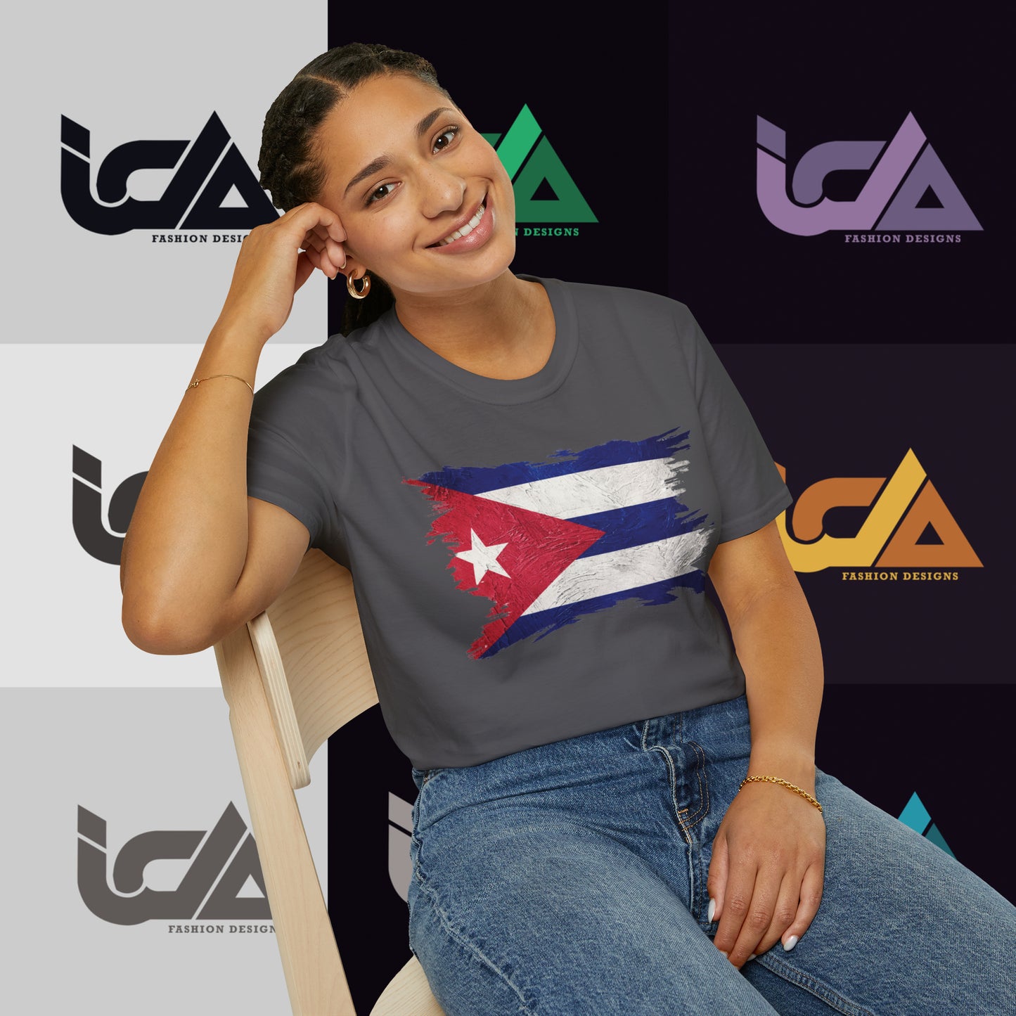 Flag of Cuba Painted Style - Unisex Tee