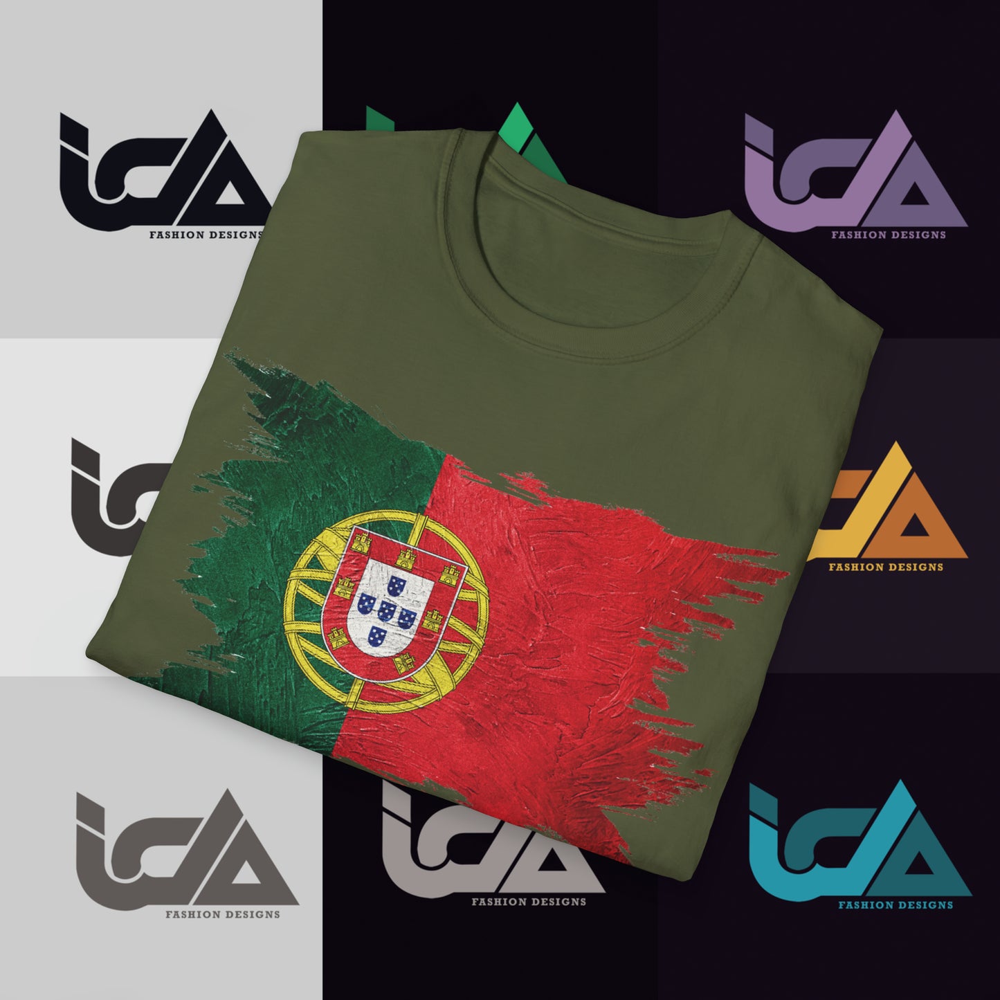 Flag of Portugal Painted Style - Unisex Tee