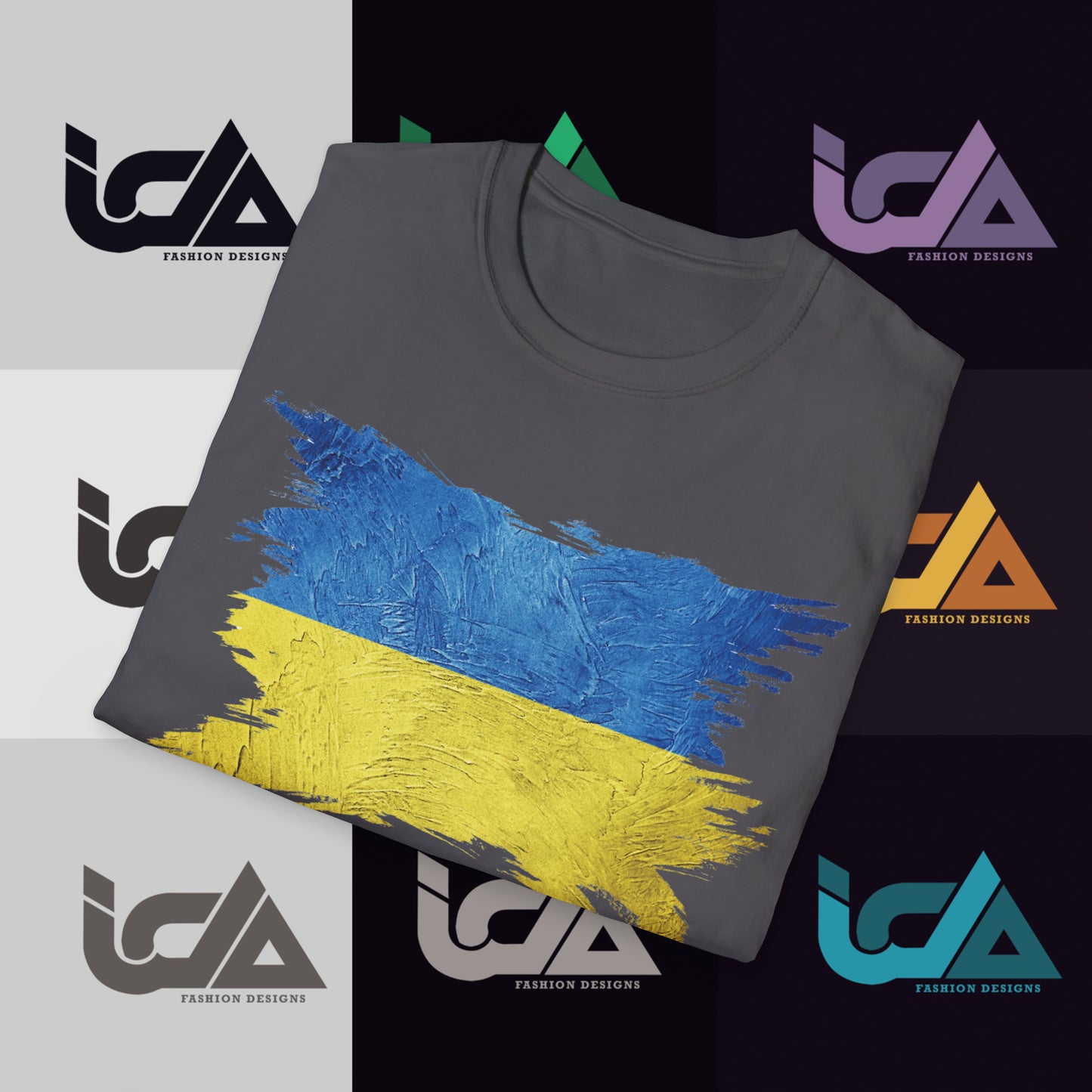 Flag of Ukraine Painted Style - Unisex Tee
